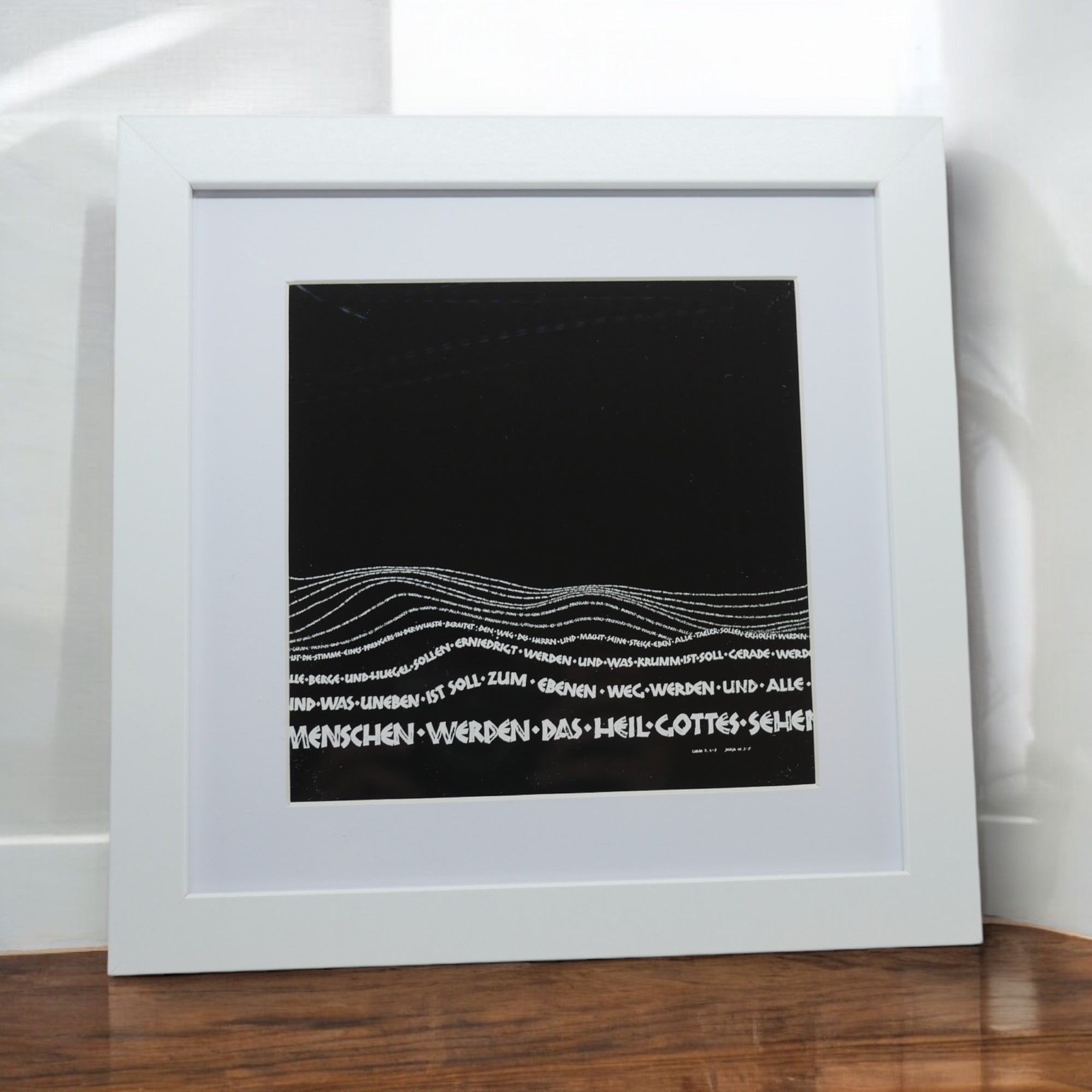 Schriftbild christlich, 16x16, "Alle Berge und Hügel ... ", Kalligrafie, Giclée Druck, Bibelvers, moderne christliche Kunst, auch mit Rahmen