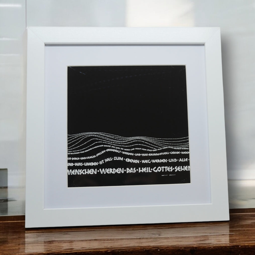 Schriftbild christlich, 16x16, "Alle Berge und Hügel ... ", Kalligrafie, Giclée Druck, Bibelvers, moderne christliche Kunst, auch mit Rahmen
