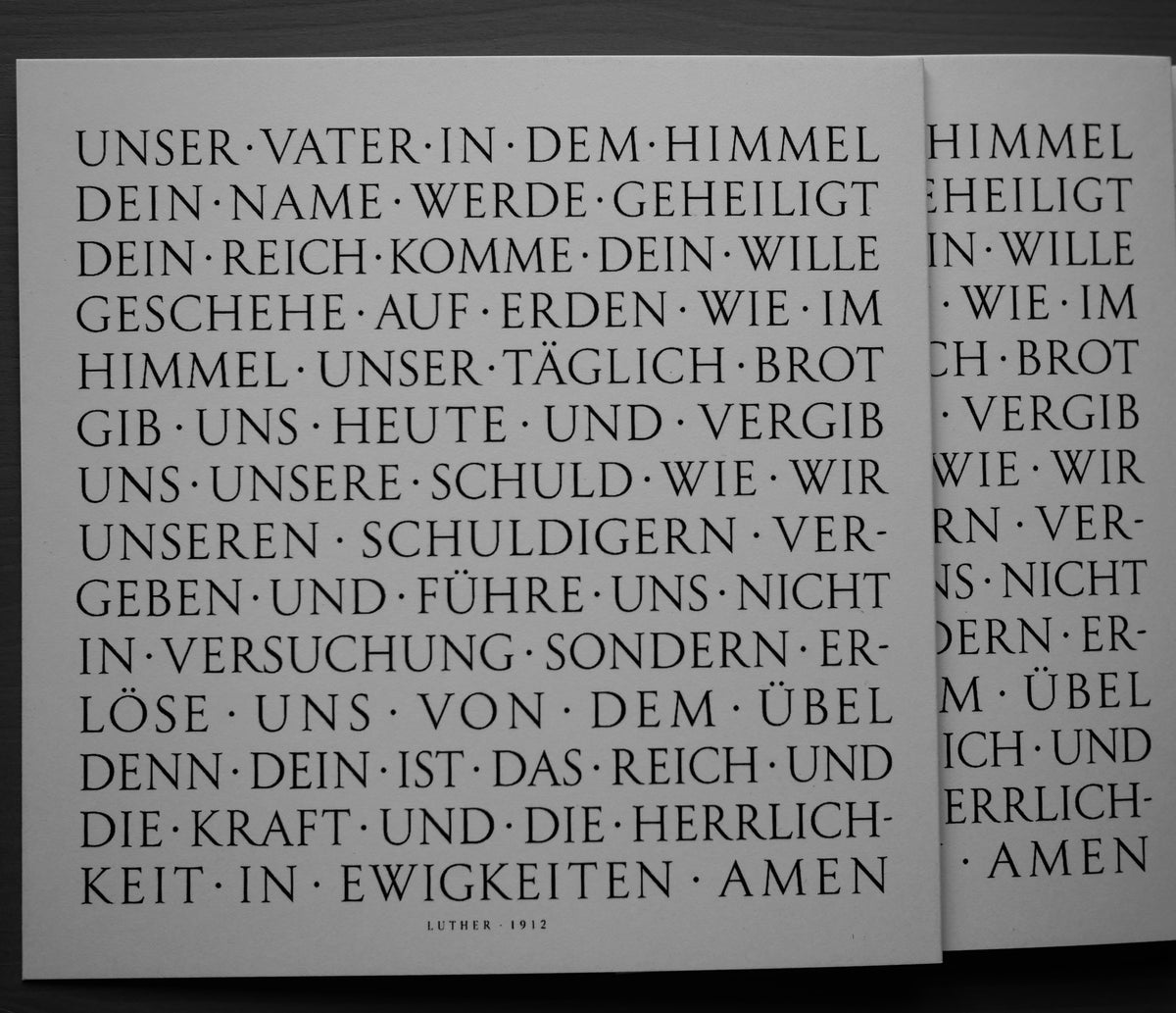 Vaterunser Karte – Pater Noster – moderne christliche Grußkarte