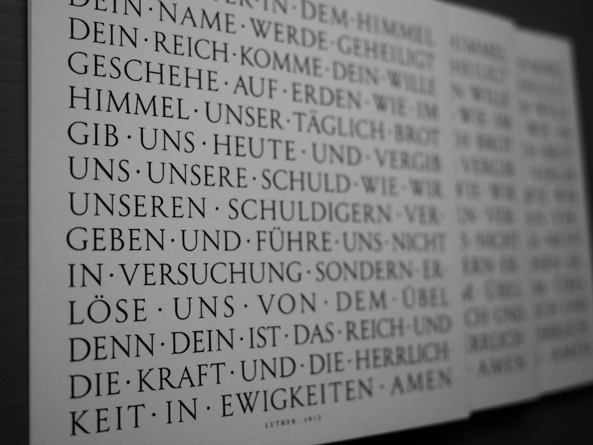 Vaterunser Karte – Pater Noster – moderne christliche Grußkarte