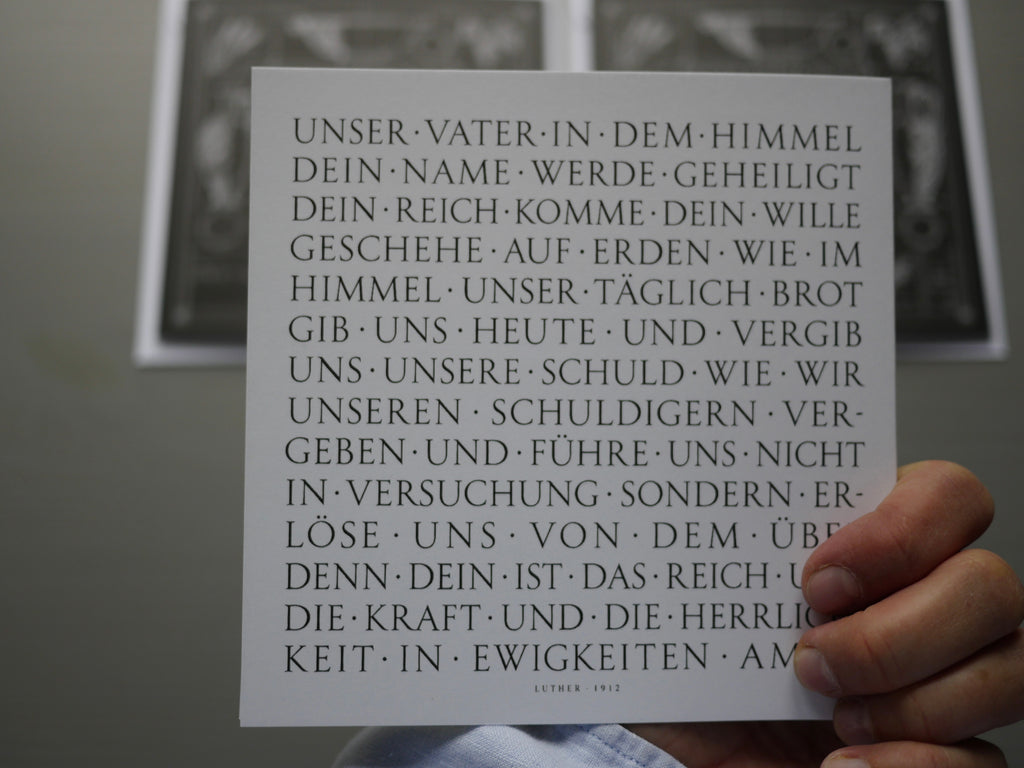 Vaterunser Karte – Pater Noster – moderne christliche Grußkarte