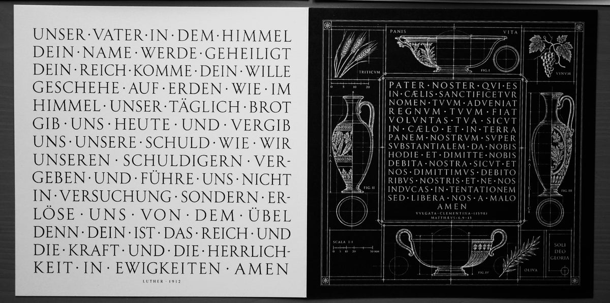 Vaterunser Karte – Pater Noster – moderne christliche Grußkarte