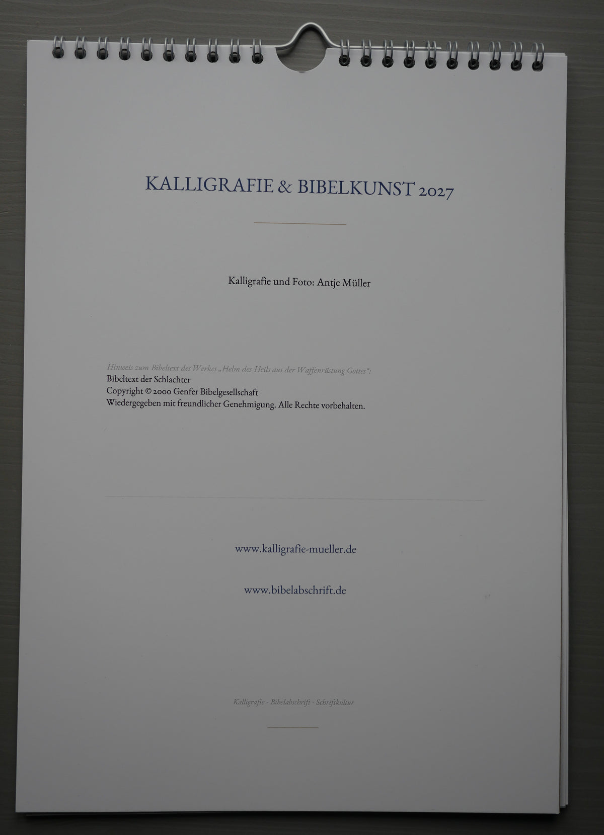 Christlicher Kunstkalender 2027 – Kalligrafie & Bibelkunst | A4