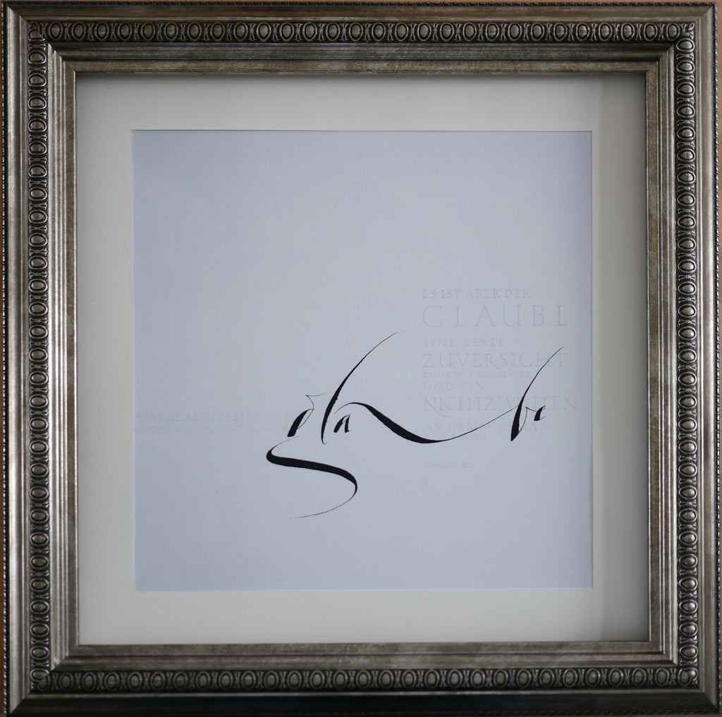 Christliche Wandbilder, 32x32cm, Glaube, Giclée Druck, Bibelvers aus Hebräer 11, Definition von Glauben, christliche Poster, christliche Wandbilder