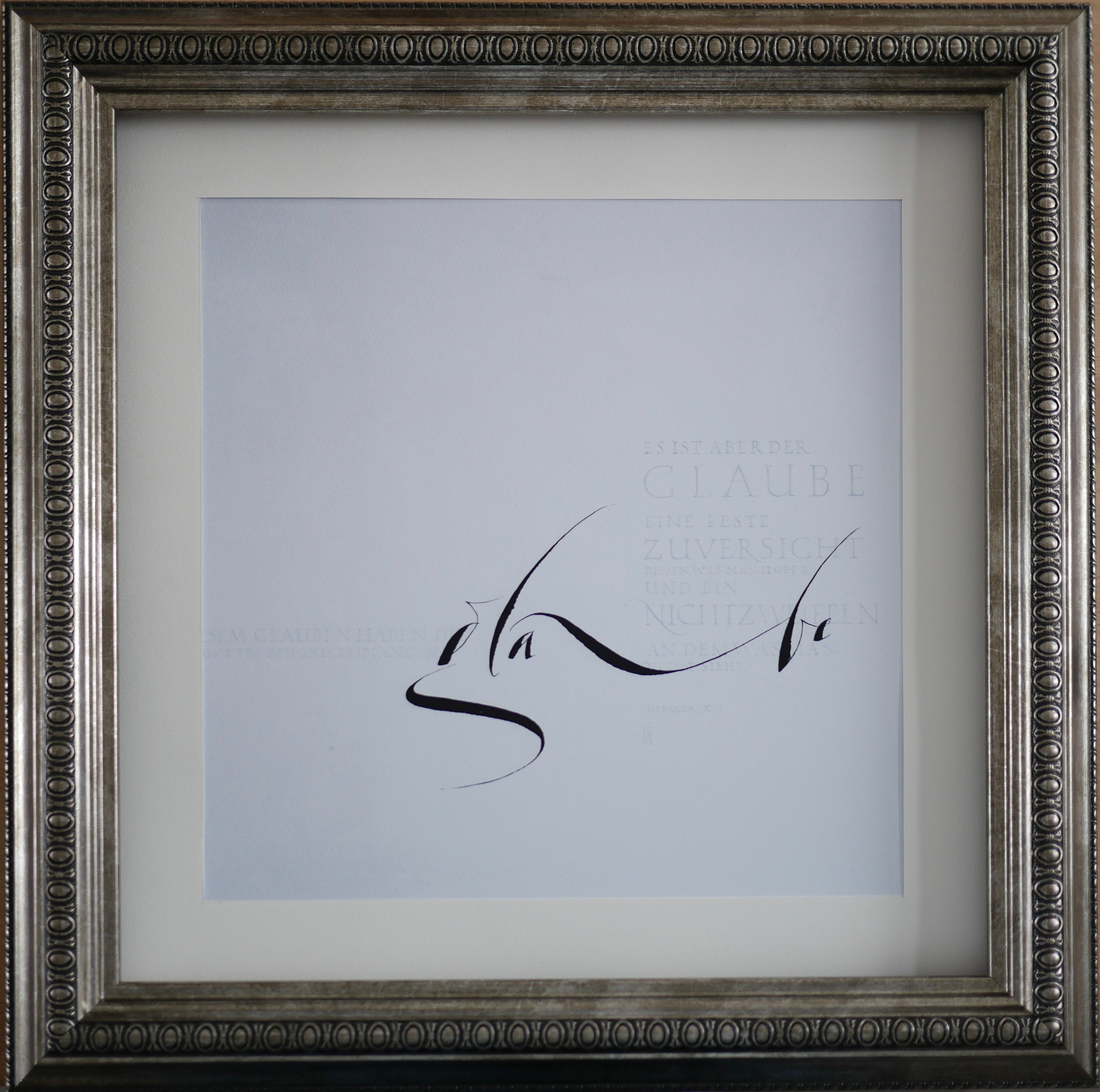 Christliche Wandbilder, 32x32cm, Glaube, Giclée Druck, Bibelvers aus Hebräer 11, Definition von Glauben, christliche Poster, christliche Wandbilder