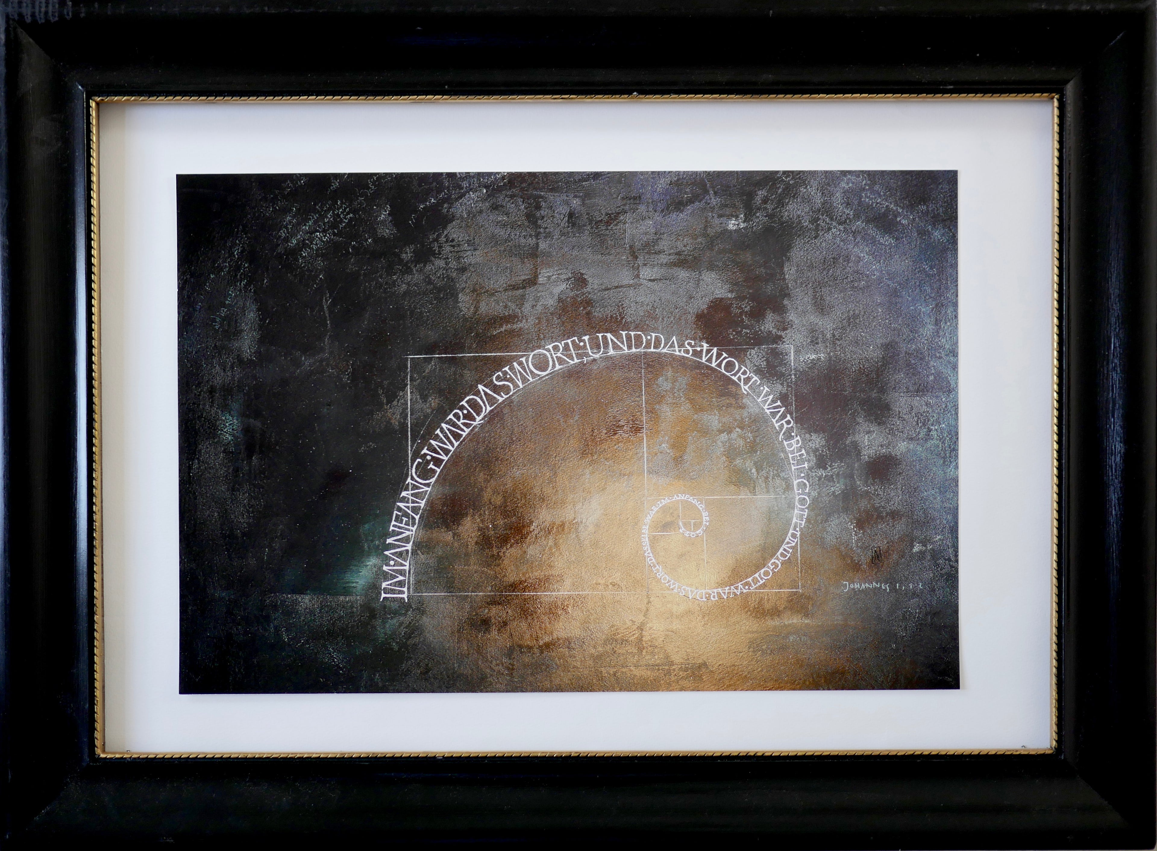 Wandbild christlich, 48×32cm, "Im Anfang war das Wort", Fine art Print, Goldener Schnitt, moderne christliche Kunst, christliche Poster, christliche Bilder groß edel