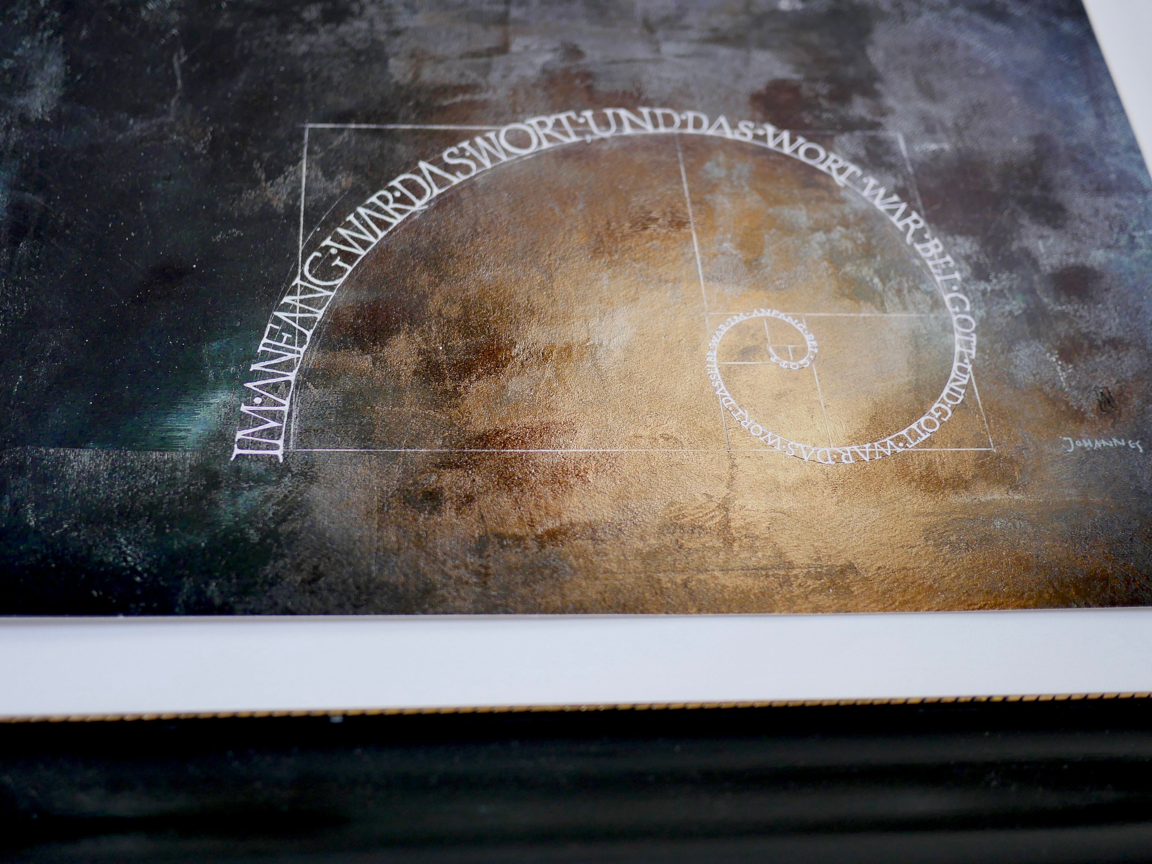 Wandbild christlich, 48×32cm, "Im Anfang war das Wort", Fine art Print, Goldener Schnitt, moderne christliche Kunst, christliche Poster, christliche Bilder groß edel