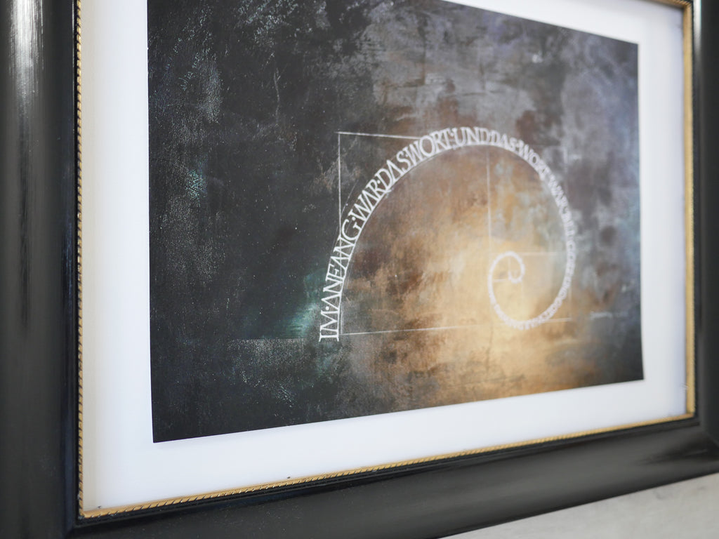 Wandbild christlich, 48×32cm, "Im Anfang war das Wort", Fine art Print, Goldener Schnitt, moderne christliche Kunst, christliche Poster, christliche Bilder groß edel