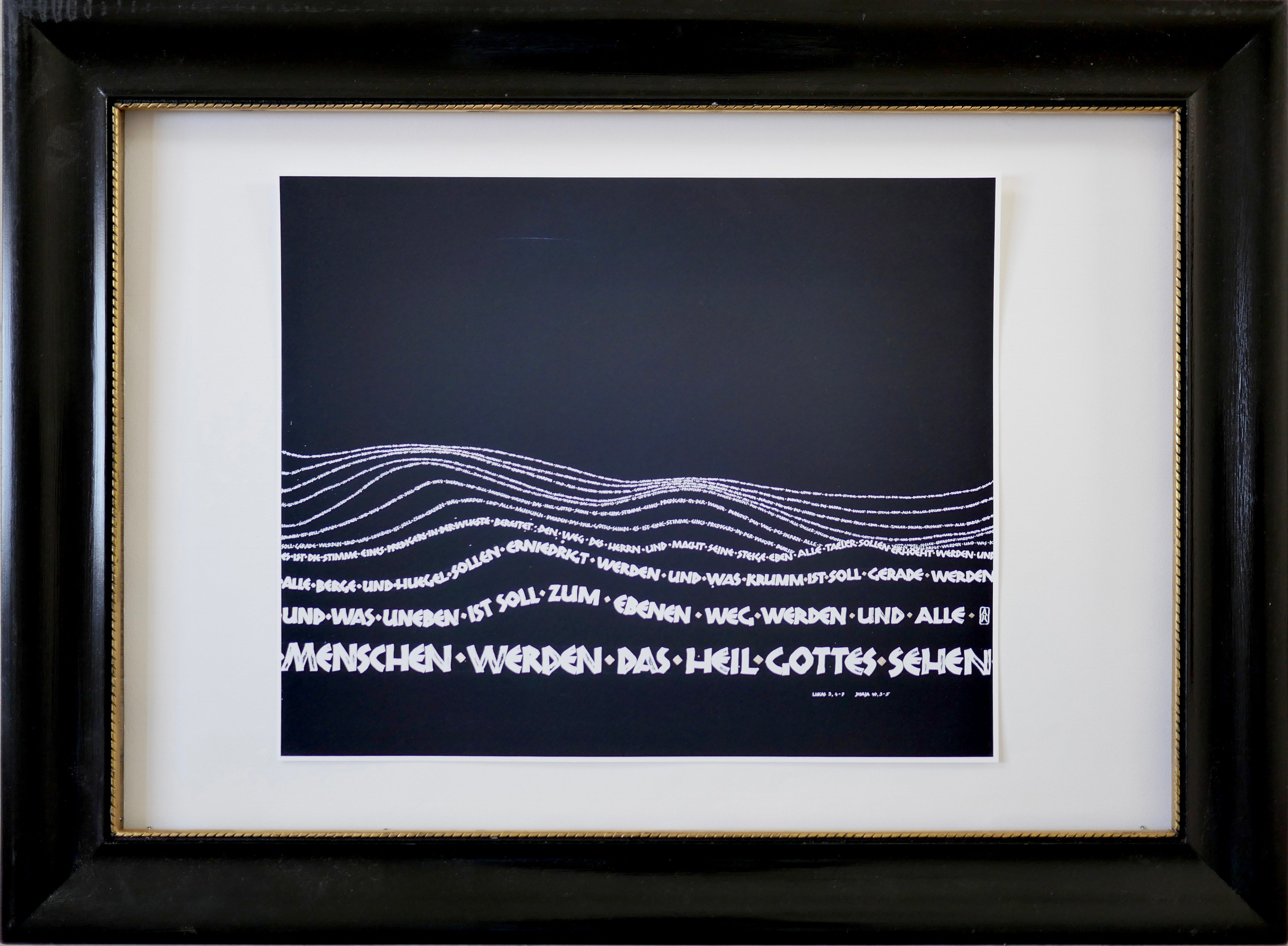Wandbild christlich, 40x32 cm,  "Alle Berge und Hügel ... ", Kalligrafie, Fine Art Print, Bibelvers, christliche Kunst, Geschenke christlich