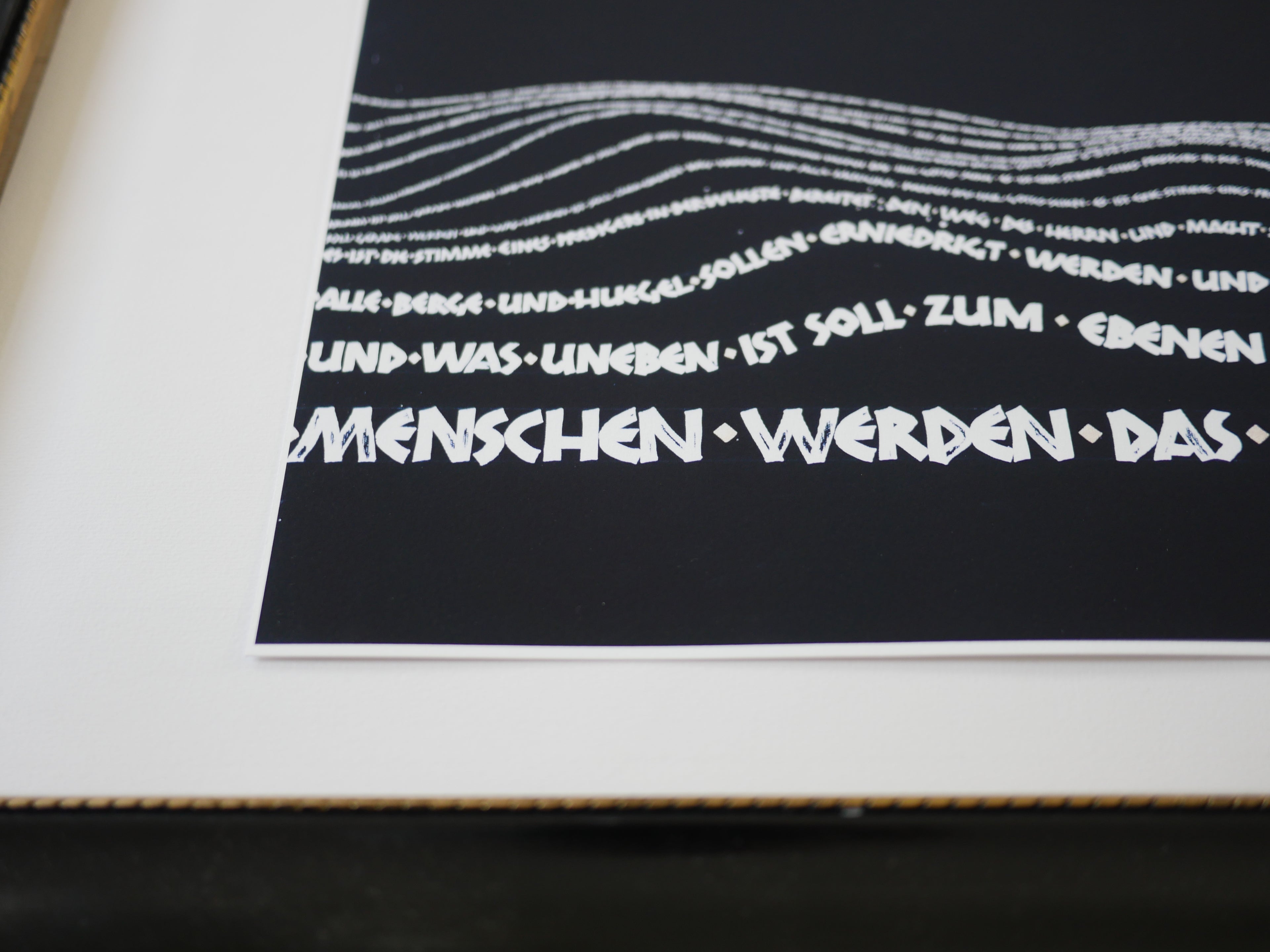 Wandbild christlich, 40x32 cm,  "Alle Berge und Hügel ... ", Kalligrafie, Fine Art Print, Bibelvers, christliche Kunst, Geschenke christlich