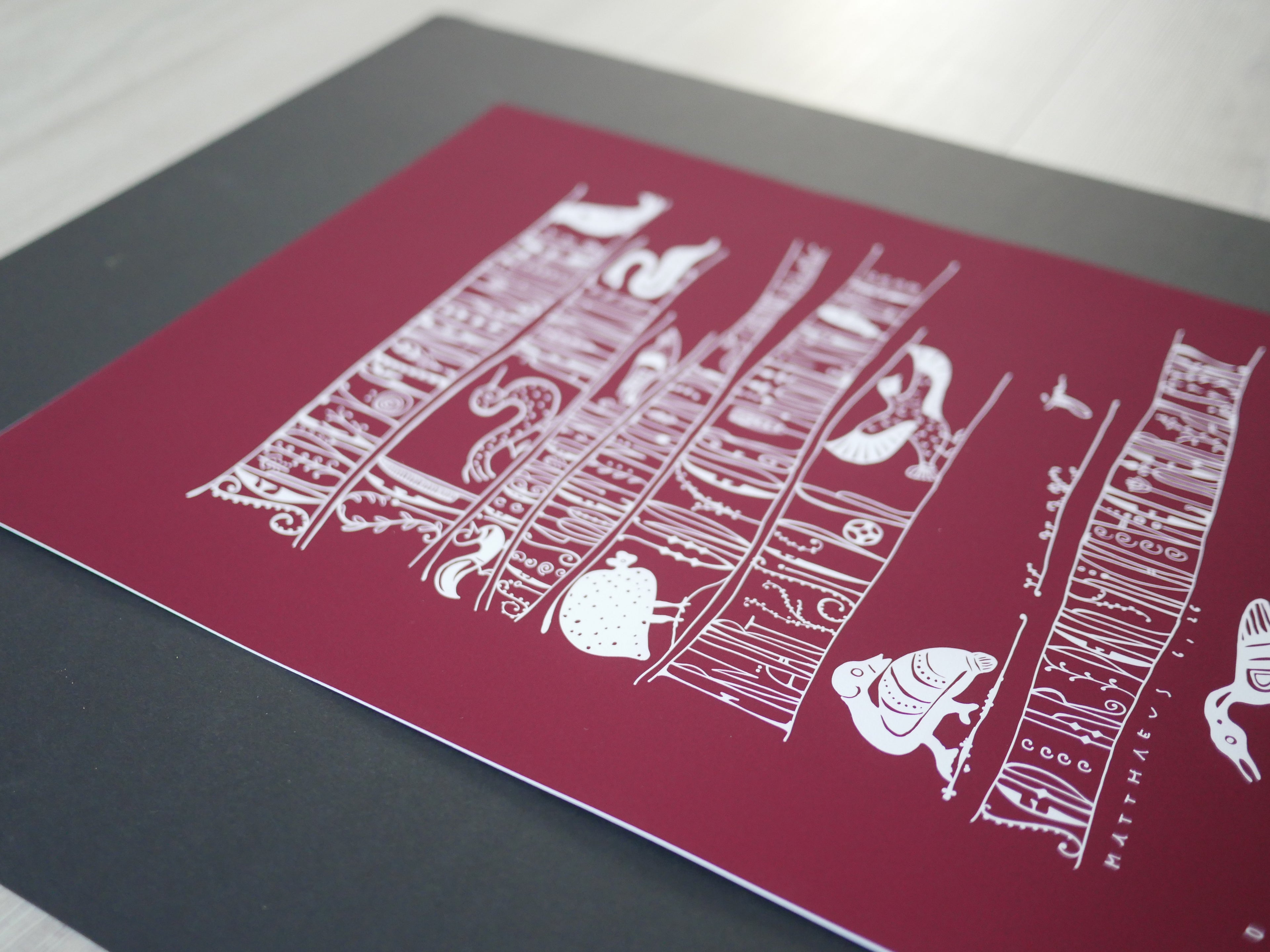 Wandbild christlich, in 3 Farben und Größen, Seht die Vögel, Giclée Druck, Kalligraphie, in 3 Farben und Größen, christliche Geschenke, Bibelkunst, moderne christliche Kunst
