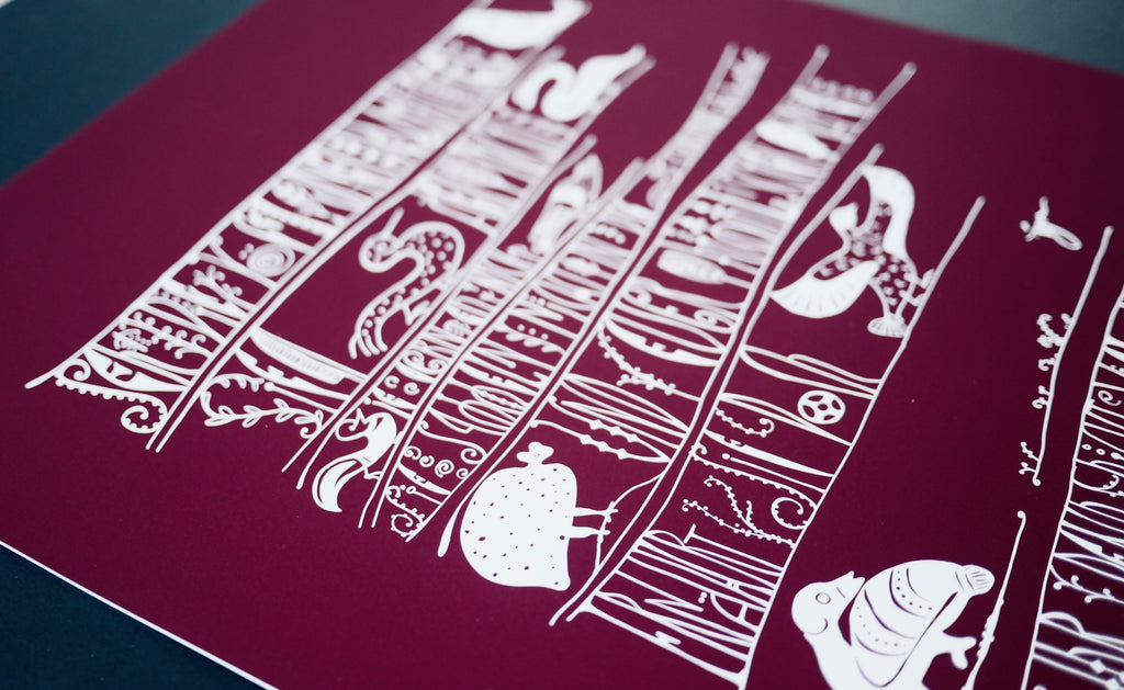 Wandbild christlich, in 3 Farben und Größen, Seht die Vögel, Giclée Druck, Kalligraphie, in 3 Farben und Größen, christliche Geschenke, Bibelkunst, moderne christliche Kunst