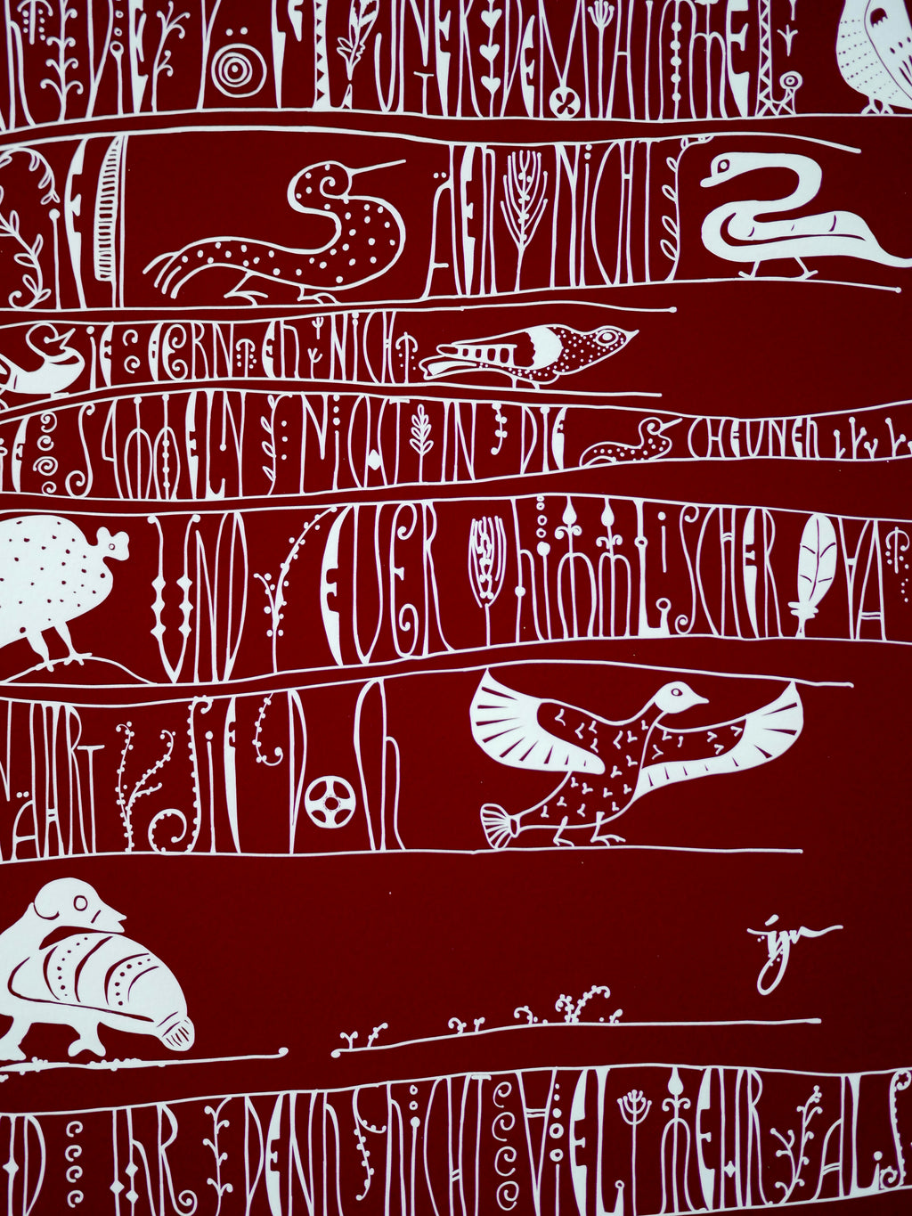 Wandbild christlich, in 3 Farben und Größen, Seht die Vögel, Giclée Druck, Kalligraphie, in 3 Farben und Größen, christliche Geschenke, Bibelkunst, moderne christliche Kunst