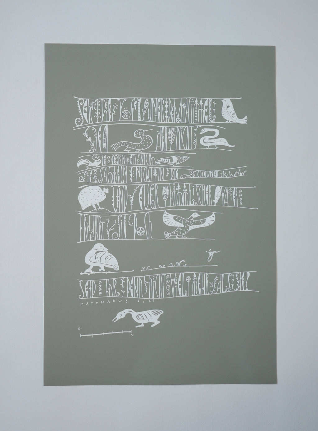 Wandbild christlich, in 3 Farben und Größen, Seht die Vögel, Giclée Druck, Kalligraphie, in 3 Farben und Größen, christliche Geschenke, Bibelkunst, moderne christliche Kunst