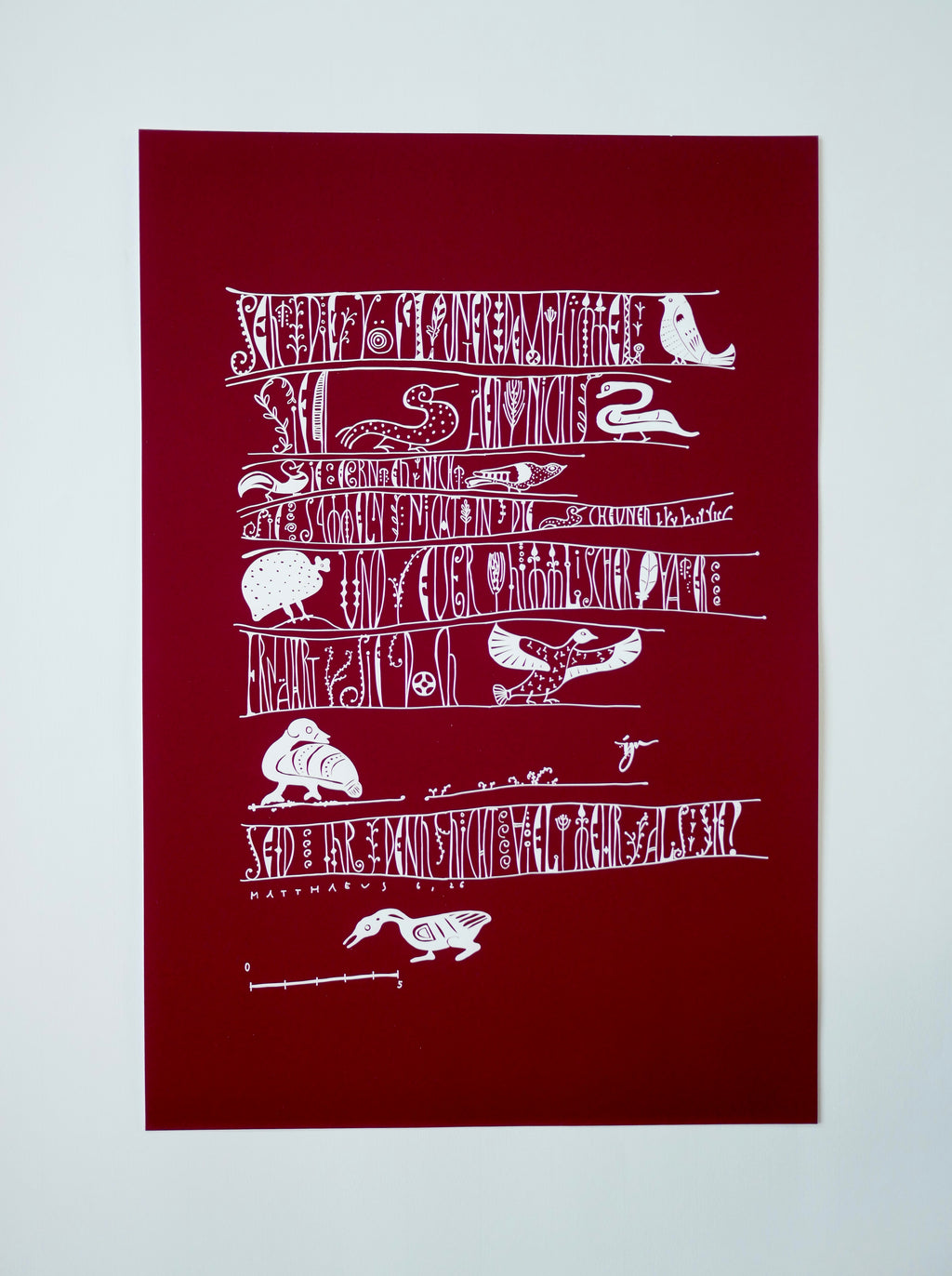 Wandbild christlich, in 3 Farben und Größen, Seht die Vögel, Giclée Druck, Kalligraphie, in 3 Farben und Größen, christliche Geschenke, Bibelkunst, moderne christliche Kunst