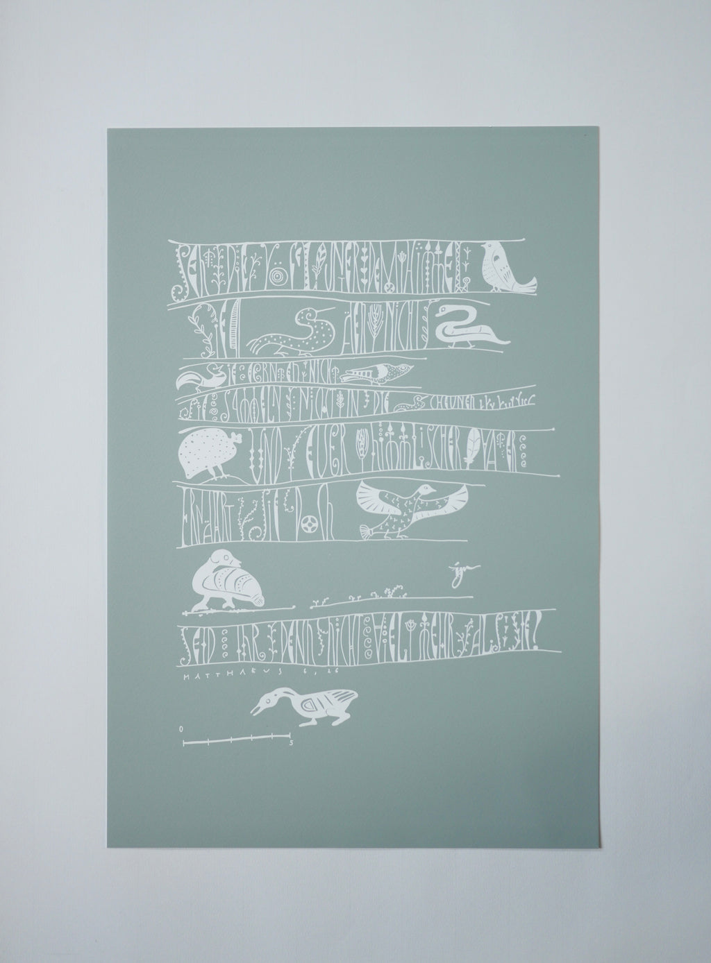 Wandbild christlich, in 3 Farben und Größen, Seht die Vögel, Giclée Druck, Kalligraphie, in 3 Farben und Größen, christliche Geschenke, Bibelkunst, moderne christliche Kunst