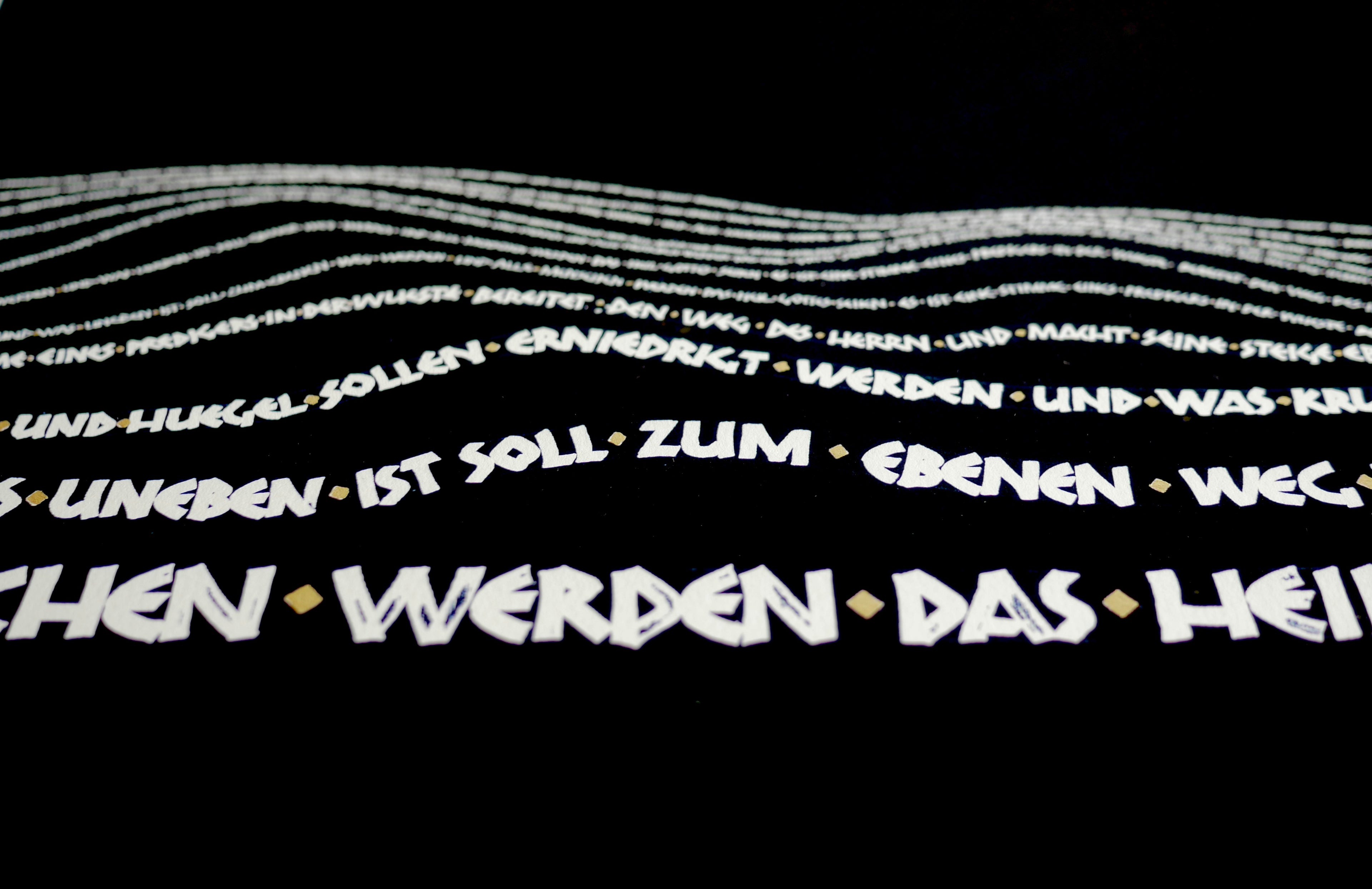 Wandbild christlich, 40x32 cm,  "Alle Berge und Hügel ... ", Kalligrafie, Fine Art Print, Bibelvers, christliche Kunst, Geschenke christlich