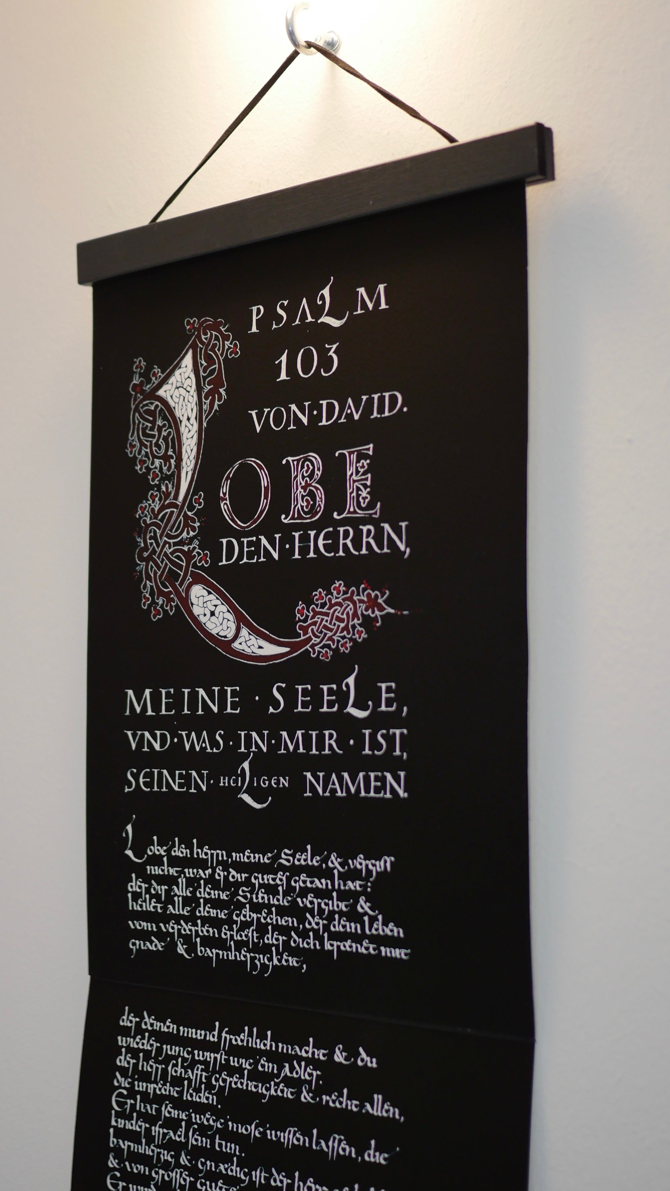 Christliche Wandbilder, Psalm 103,  Fine Art Print, Kalligrafie, 78cm lang, christliche Kunst, christliche Poster Psalmen