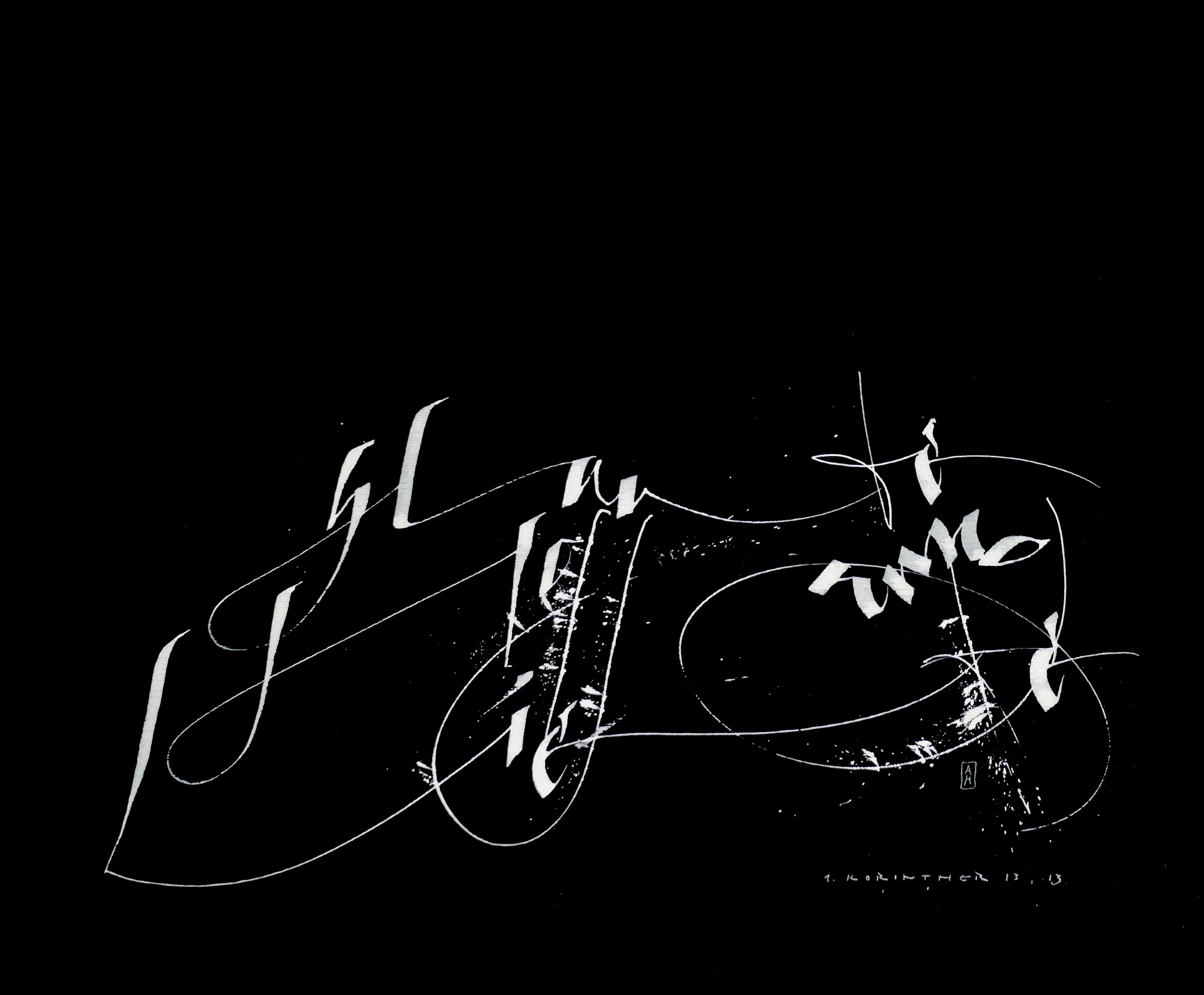 Wandbild, 32 x 27 cm, Glaube Hoffnung Liebe, Fine Art Print, Giclée Druck, Wandbilder christlich, moderne christliche Kunst, Kalligrafie, Kalligraphie