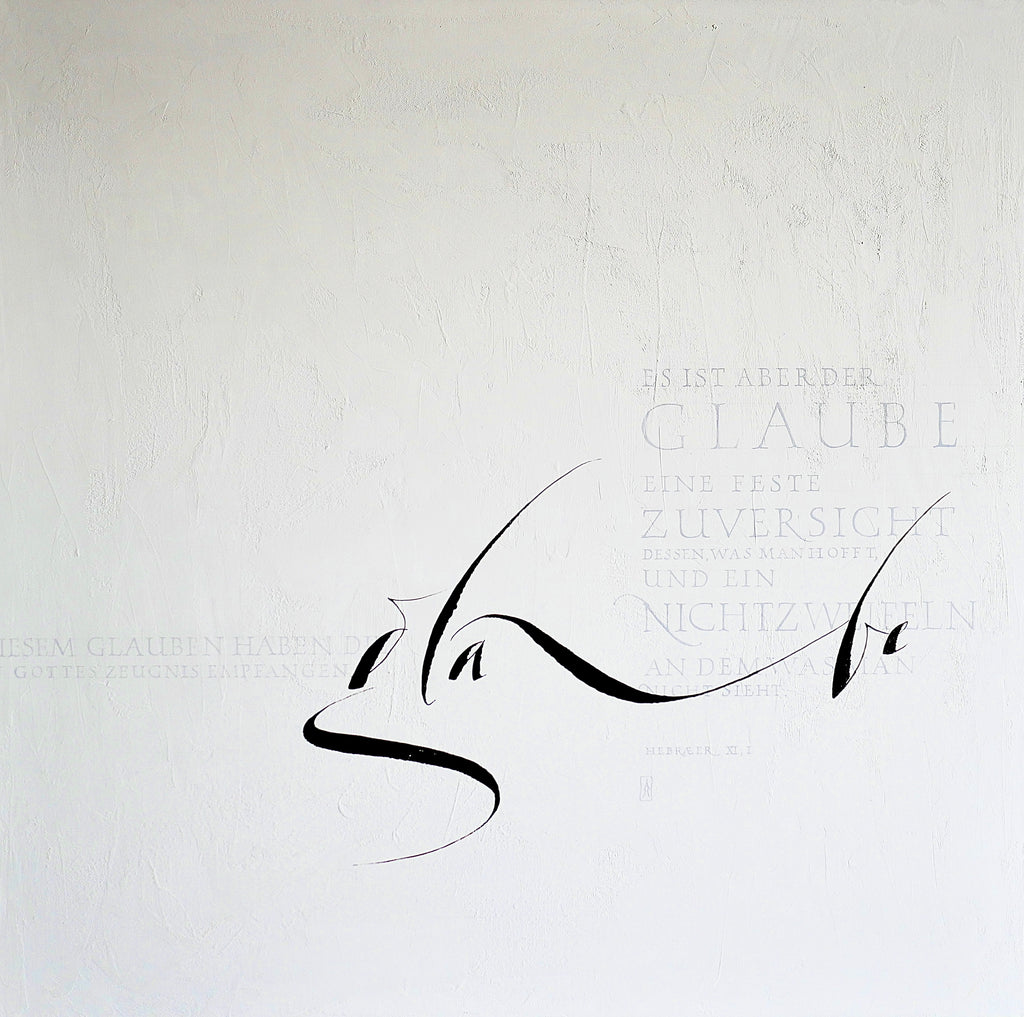 Christliche Wandbilder, 32x32cm, Glaube, Giclée Druck, Bibelvers aus Hebräer 11, Definition von Glauben, christliche Poster, christliche Wandbilder