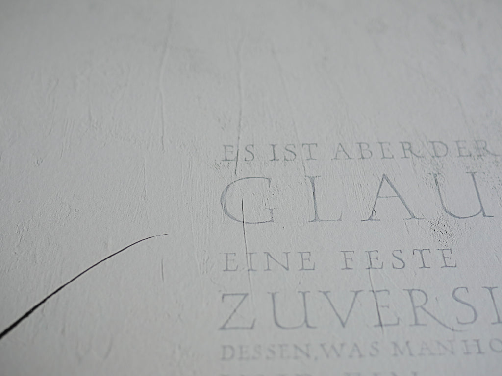 Christliche Wandbilder, 32x32cm, Glaube, Giclée Druck, Bibelvers aus Hebräer 11, Definition von Glauben, christliche Poster, christliche Wandbilder