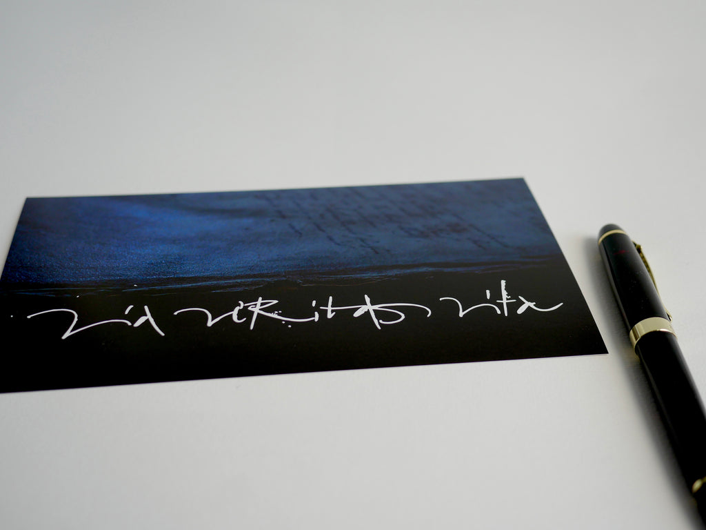 Ich bin der Weg und die Wahrheit und das Leben, kalligrafische Postkarte mit Bibelvers auf Latein: Via, Veritas, Vita, gedruckt, Din lang