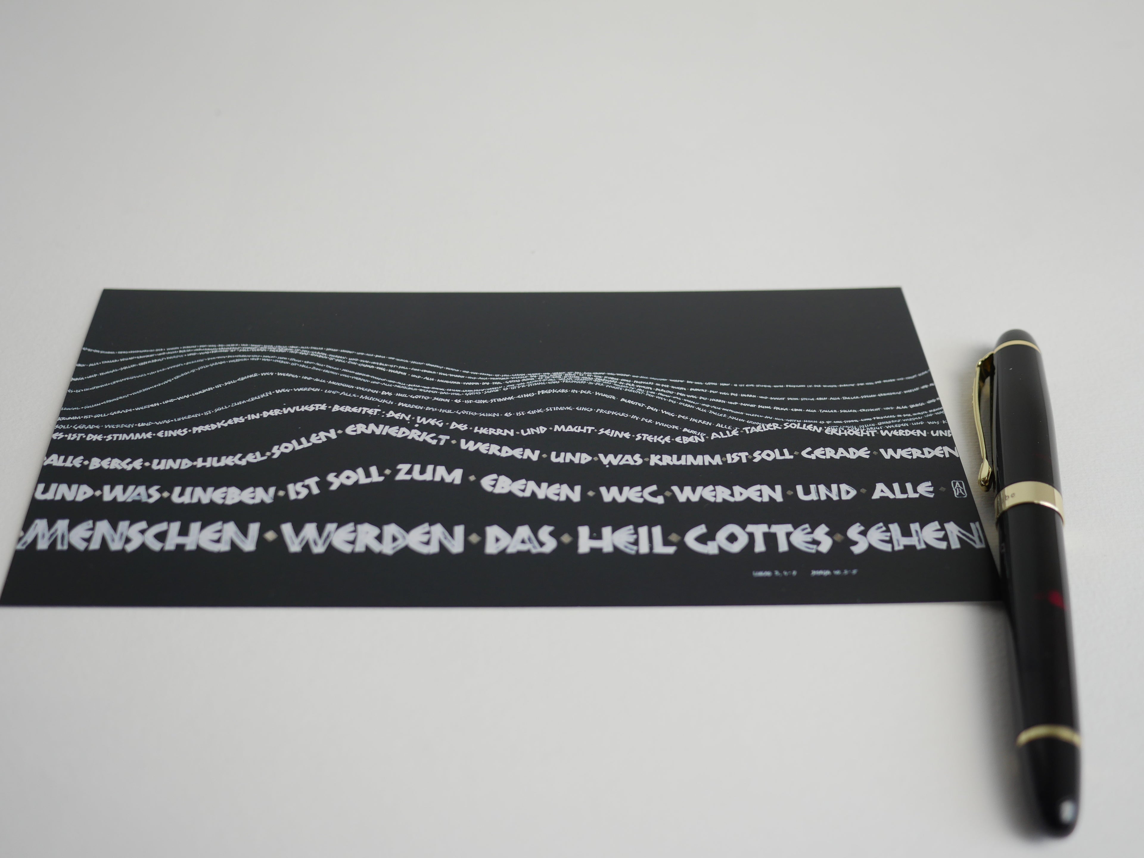 Postkarte christlich, Alle Berge und Hügel, wie 3D, Kalligrafie, Bibelvers, moderne christliche Kunst, Din lang, gedruckt, Kalligraphie