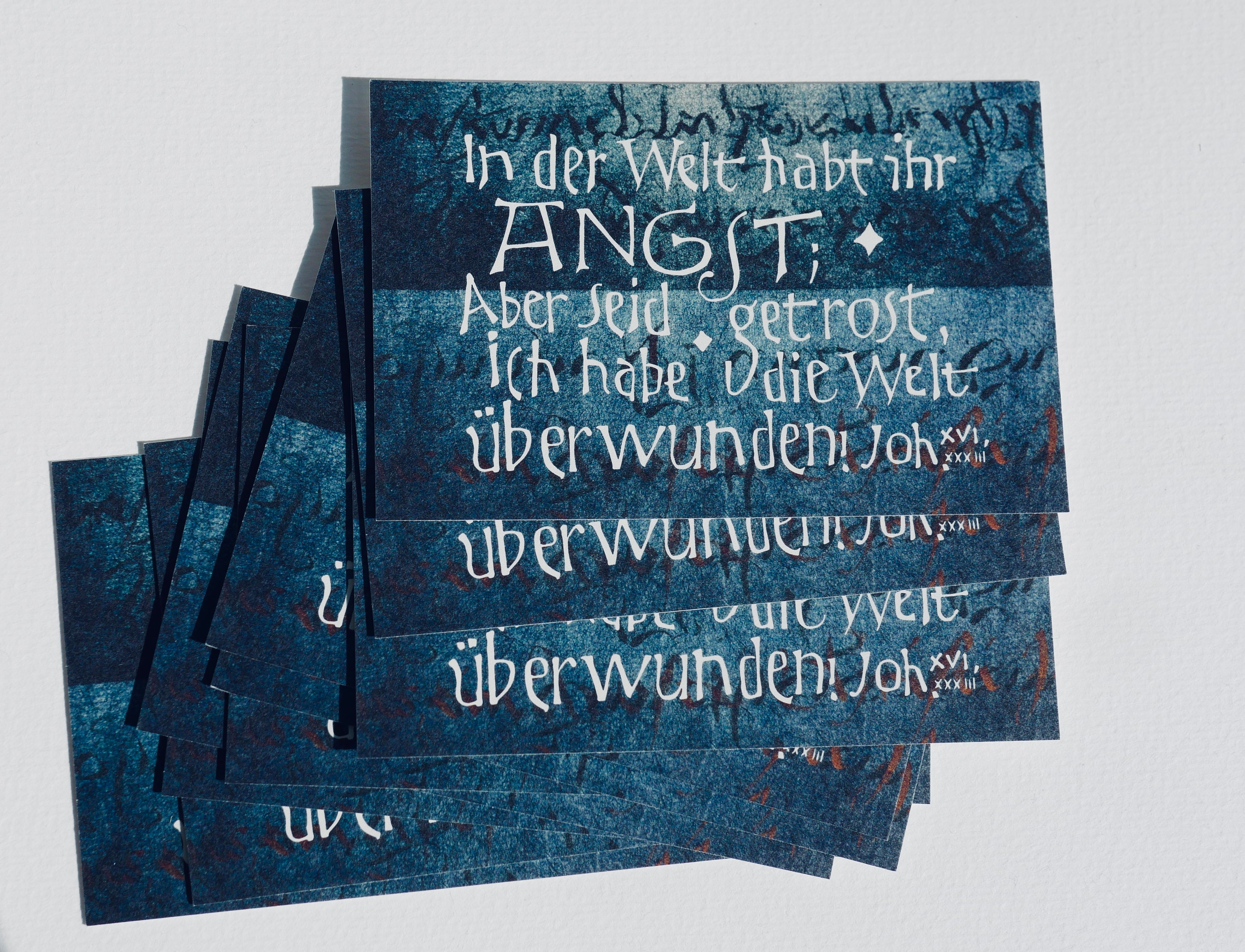 Set 50 Kärtchen mit Bibelversen, zum Verteilen, 5 Motive, Visitenkarte, gedruckt auf Karton, christliche Kärtchen, Evangelisation, Mission, Gottesdienst