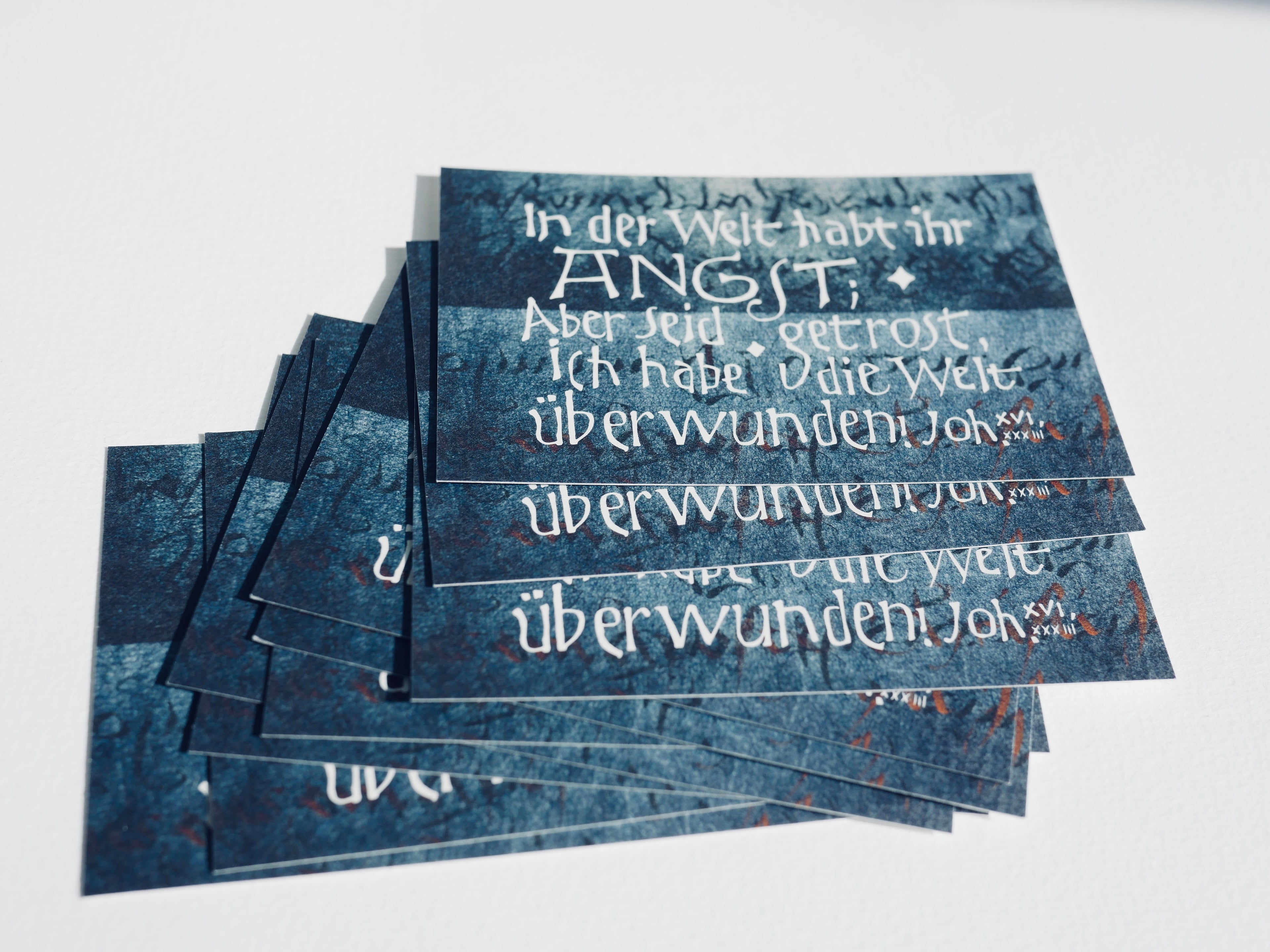 Set 50 Kärtchen mit Bibelversen, zum Verteilen, 5 Motive, Visitenkarte, gedruckt auf Karton, christliche Kärtchen, Evangelisation, Mission, Gottesdienst