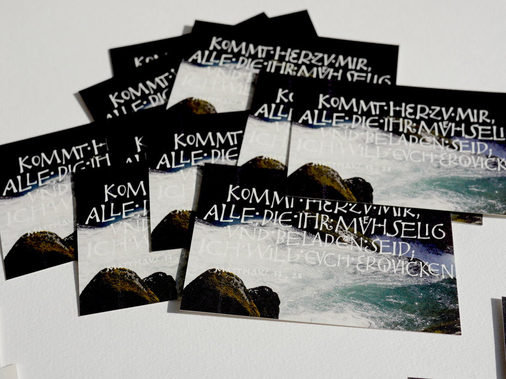 Set 50 Kärtchen mit Bibelversen, zum Verteilen, 5 Motive, Visitenkarte, gedruckt auf Karton, christliche Kärtchen, Evangelisation, Mission, Gottesdienst