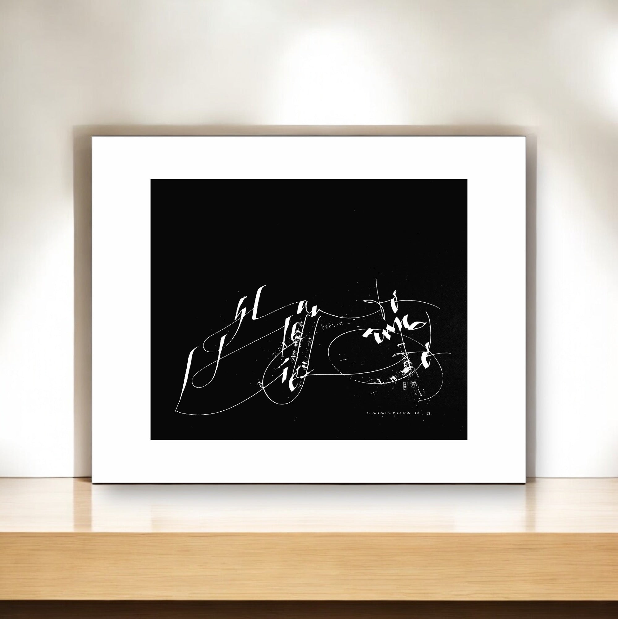 Wandbild, 32 x 27 cm, Glaube Hoffnung Liebe, Fine Art Print, Giclée Druck, Wandbilder christlich, moderne christliche Kunst, Kalligrafie, Kalligraphie