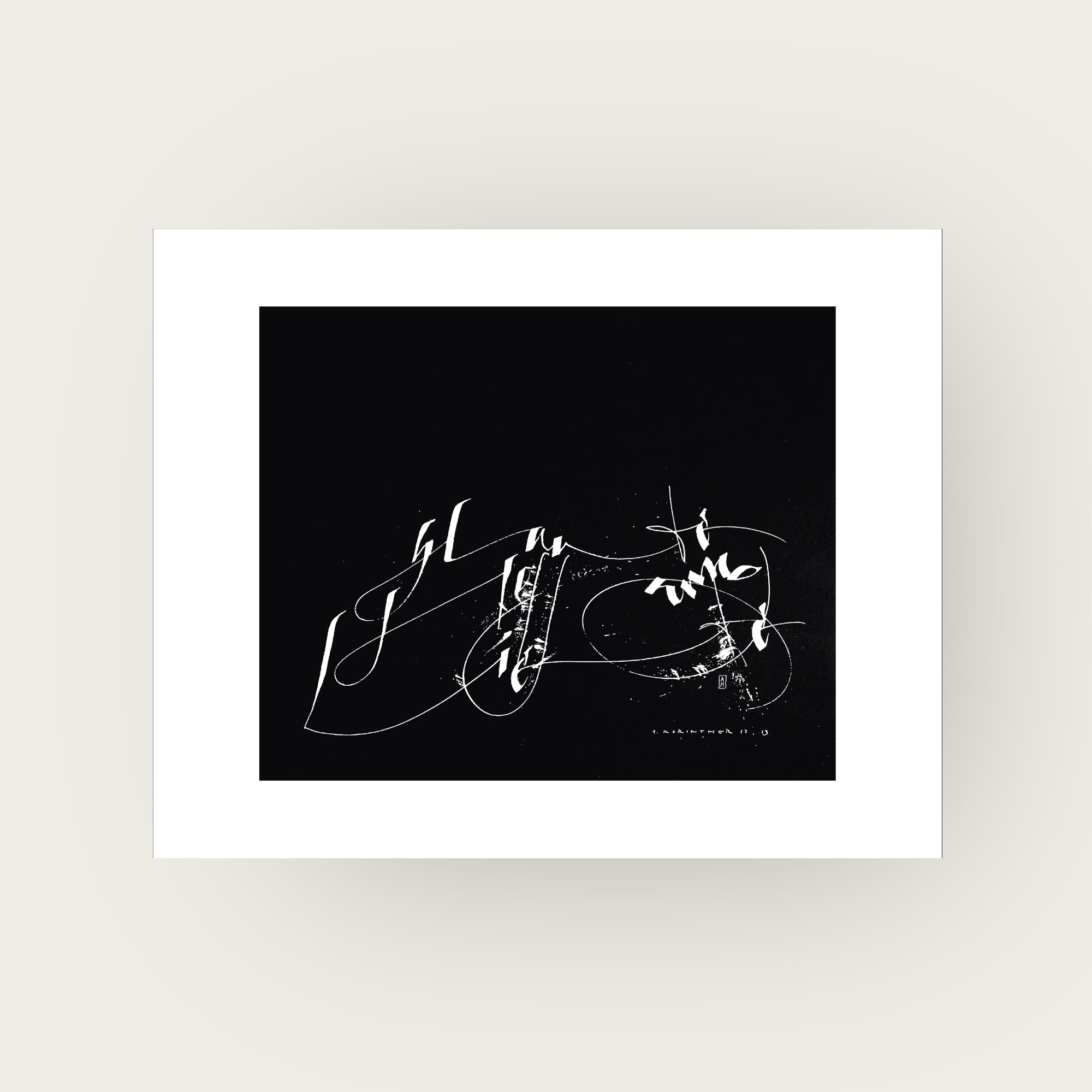 Wandbild, 32 x 27 cm, Glaube Hoffnung Liebe, Fine Art Print, Giclée Druck, Wandbilder christlich, moderne christliche Kunst, Kalligrafie, Kalligraphie