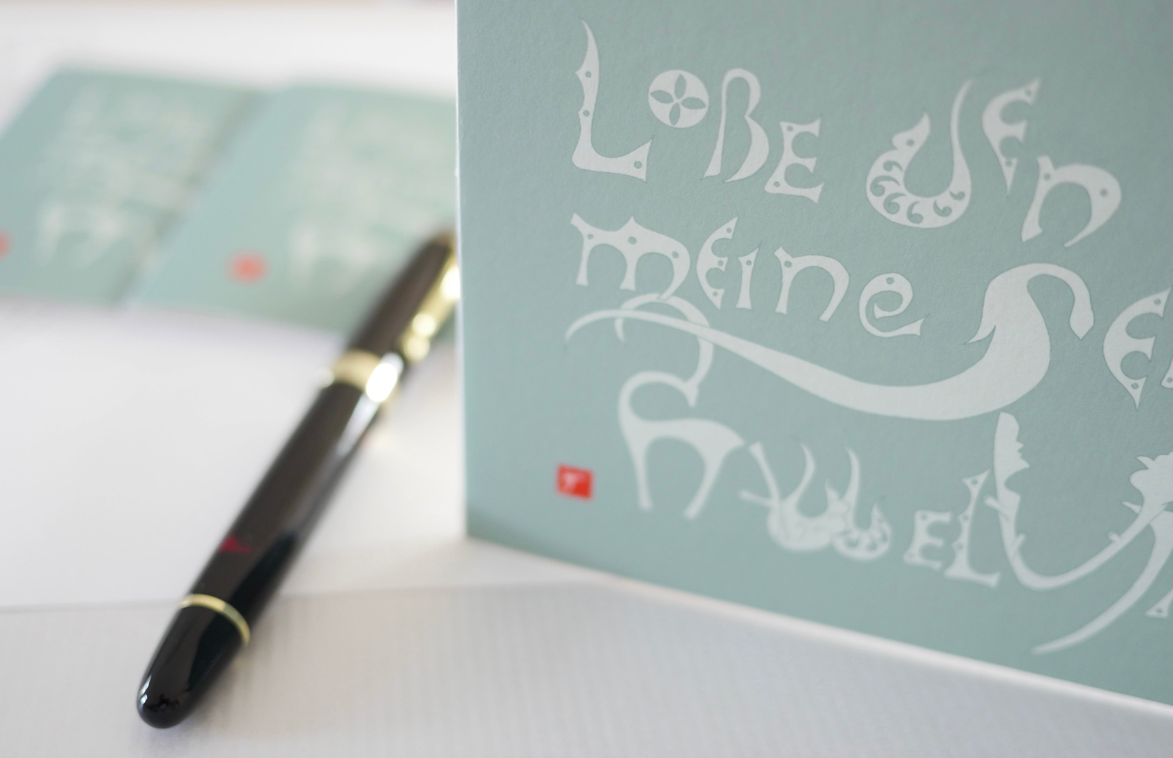 Kunstprint Postkarte, Lobe den Herrn, Halleluja, Psalm 104 und 148, 4 Farbvarianten, Kalligrafie,A6 - B6, christlich, Bibelvers, Bibelspruch