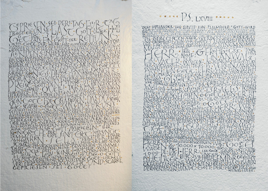 Kunstdruck Postkarte, handsigniert, Kalligrafie, Kunstdruck Klappkarte, kompletter Psalm 68, christliche Grußkarte, mit Umschlag B6, Lob, Lobpreis