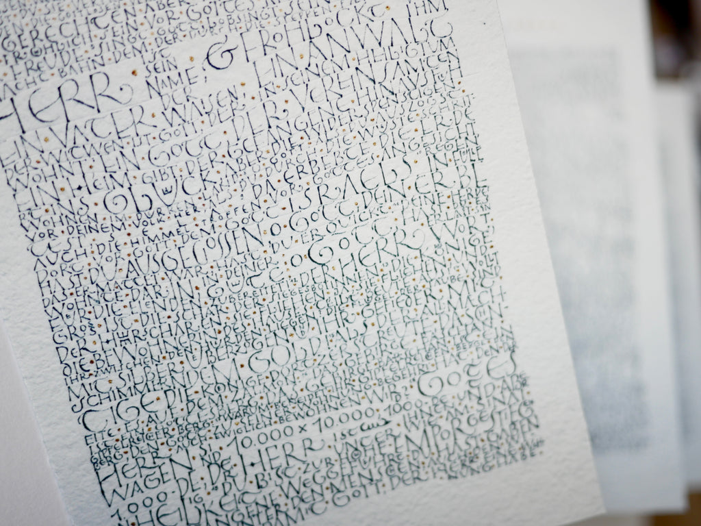 Kunstdruck Postkarte, handsigniert, Kalligrafie, Kunstdruck Klappkarte, kompletter Psalm 68, christliche Grußkarte, mit Umschlag B6, Lob, Lobpreis