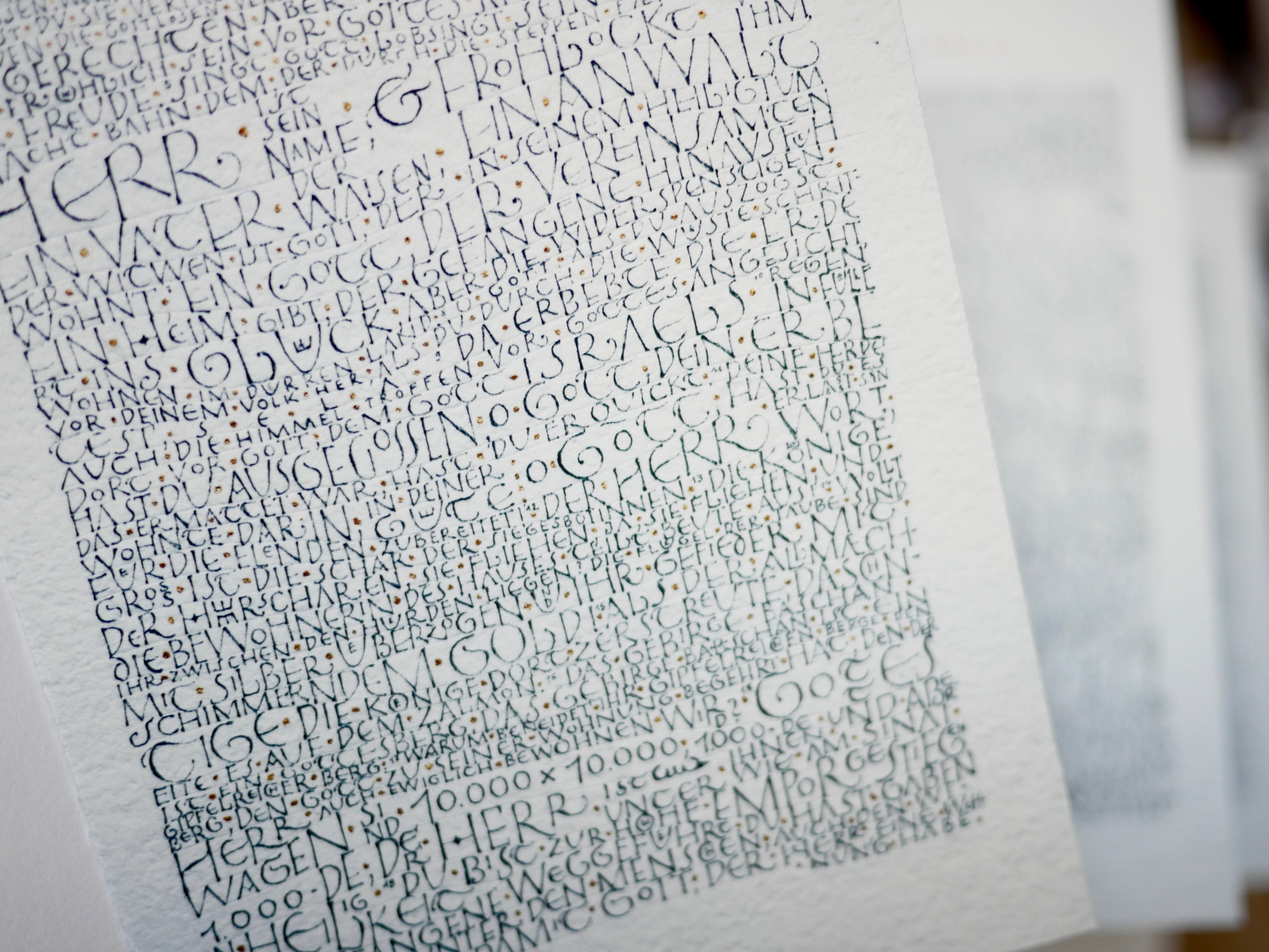 Kunstdruck Postkarte, handsigniert, Kalligrafie, Kunstdruck Klappkarte, kompletter Psalm 68, christliche Grußkarte, mit Umschlag B6, Lob, Lobpreis