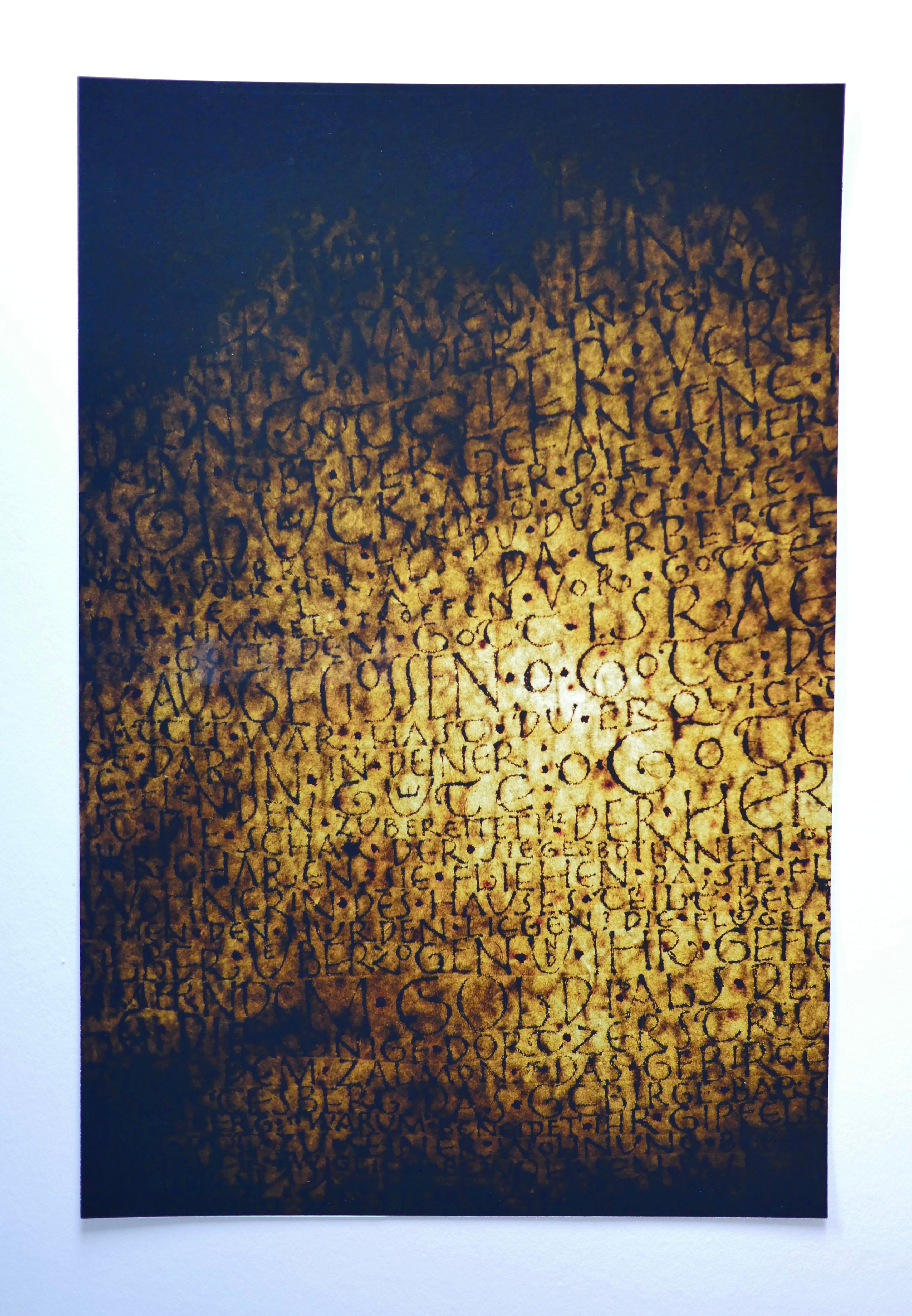 Psalm 68, Fine Art Print, Psalm Poster, Giclée Druck, 22 x 33cm, golden, christliche Poster deutsch, moderne christliche Kunst, Geschenke christlich