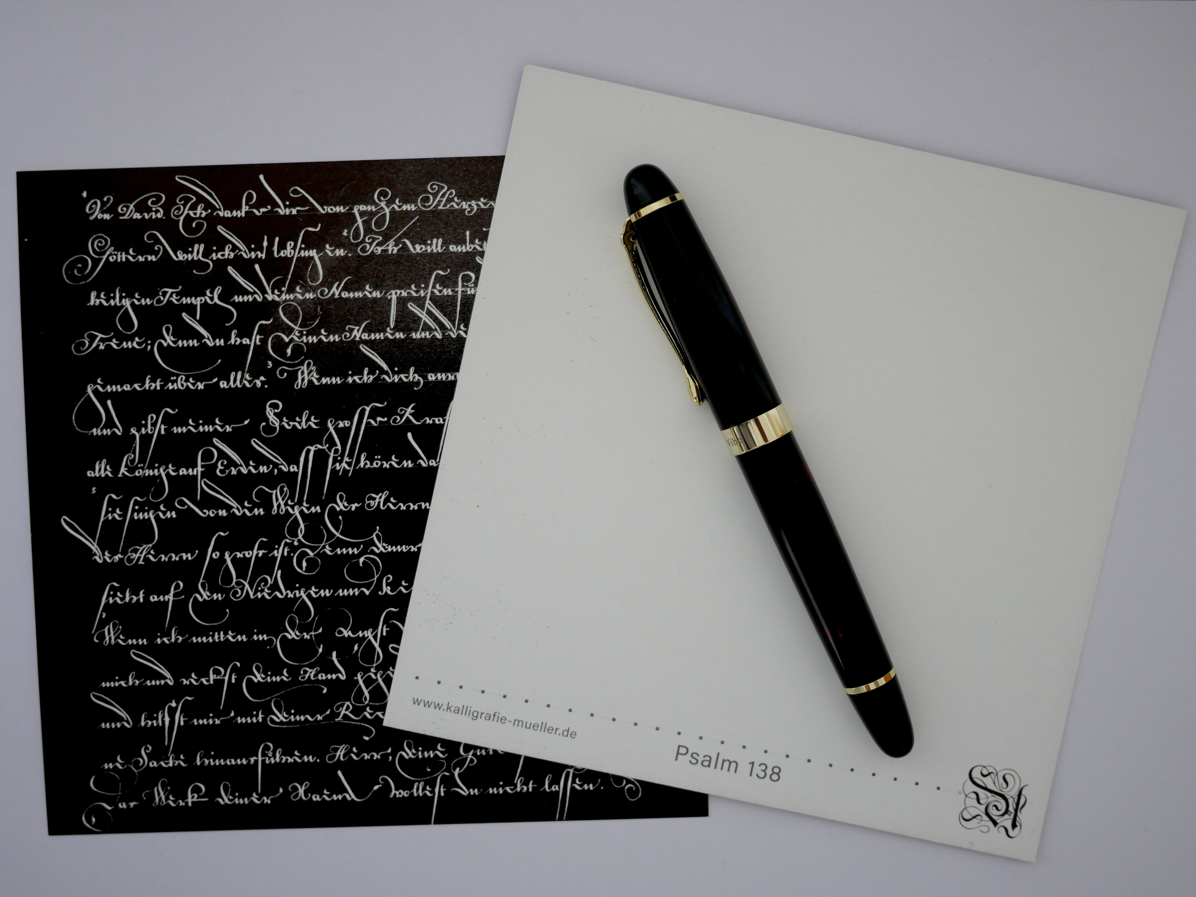 Christliche Karten, Psalm 138, kalligrafische Postkarte mit komplettem Psalm, christliche Postkarten, Dank und Lob, gedruckt, quadratisch, moderne christliche Kunst