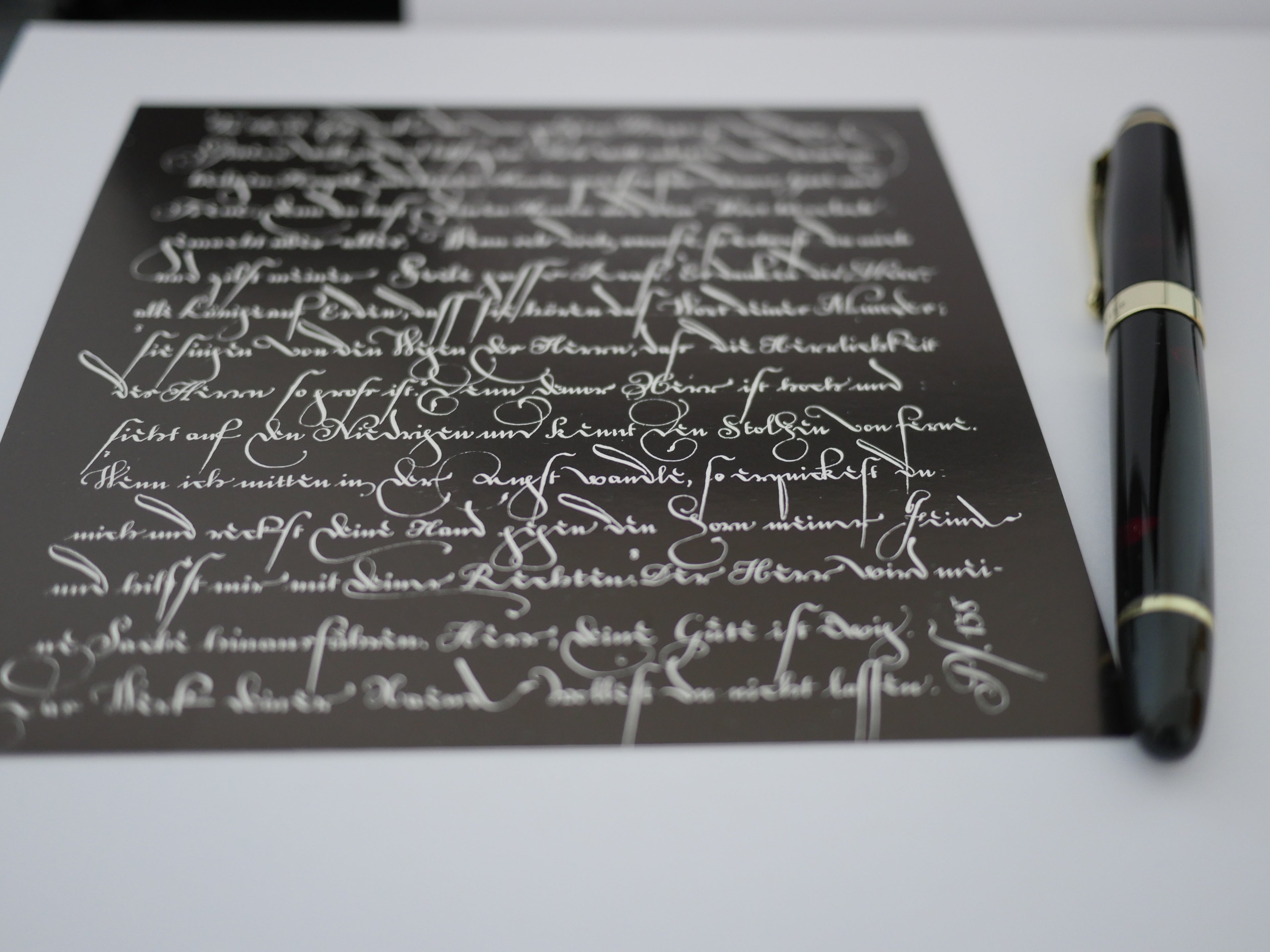 Christliche Karten, Psalm 138, kalligrafische Postkarte mit komplettem Psalm, christliche Postkarten, Dank und Lob, gedruckt, quadratisch, moderne christliche Kunst