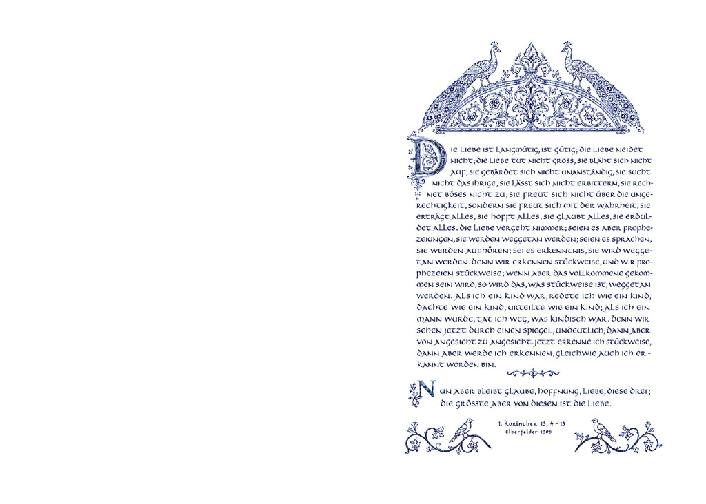 1. Korinther 13 Klappkarte A5 – Hohelied der Liebe – Kalligrafie, byzantinisches Motiv, christliche Karte mit C5 Umschlag