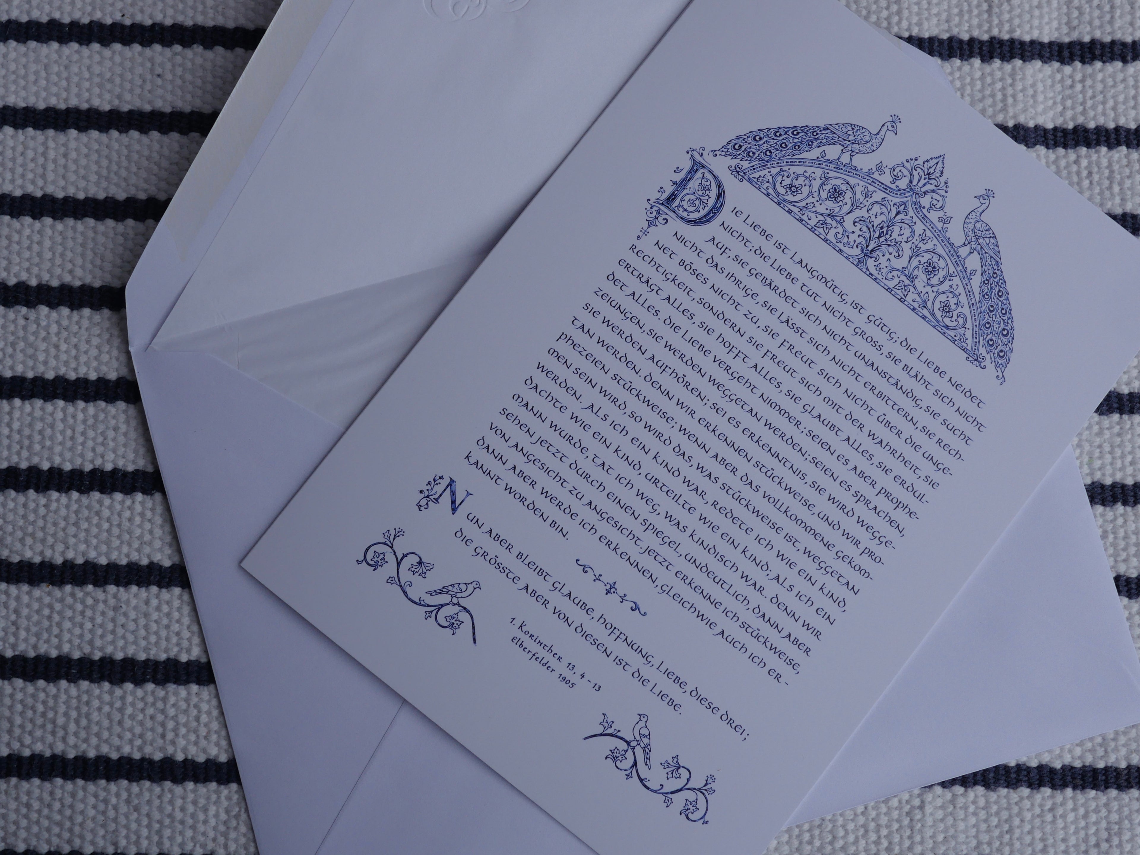 1. Korinther 13 Klappkarte A5 – Hohelied der Liebe – Kalligrafie, byzantinisches Motiv, christliche Karte mit C5 Umschlag