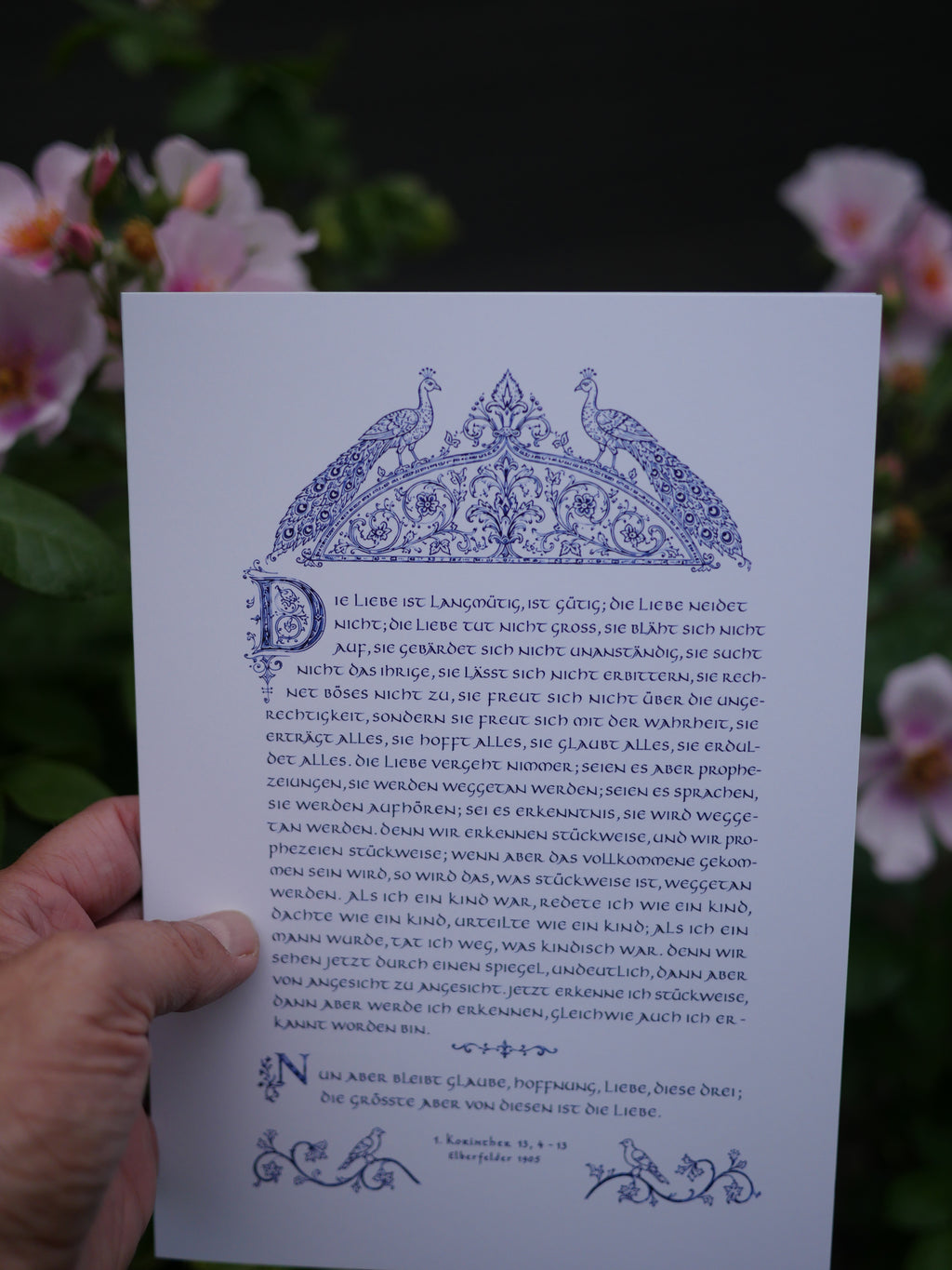 1. Korinther 13 Klappkarte A5 – Hohelied der Liebe – Kalligrafie, byzantinisches Motiv, christliche Karte mit C5 Umschlag