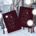 Christliche Weihnachtskarte mit Bibelvers | Sacharja 9,9 | Kalligrafie | Adventskarte dunkelrot