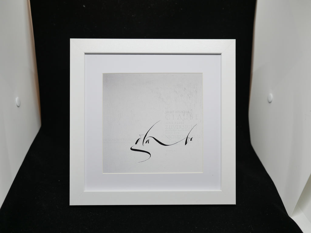 Christliches Bild, 16x16cm, Glaube, Giclée Druck mit dem Bibelvers aus Hebräer 11, auch mit Rahmen, moderne christliche Kunst, christliche Poster