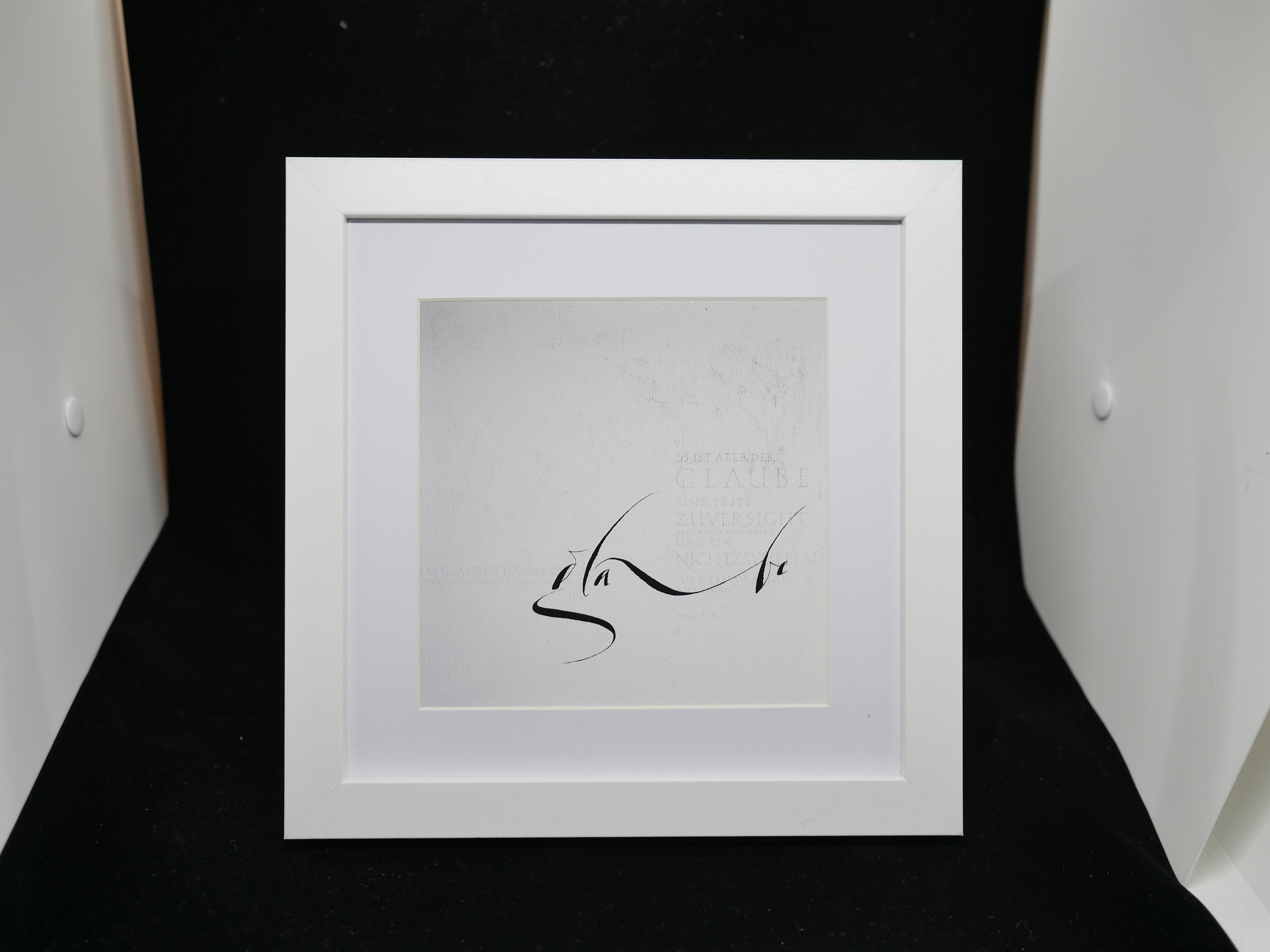 Christliches Bild, 16x16cm, Glaube, Giclée Druck mit dem Bibelvers aus Hebräer 11, auch mit Rahmen, moderne christliche Kunst, christliche Poster