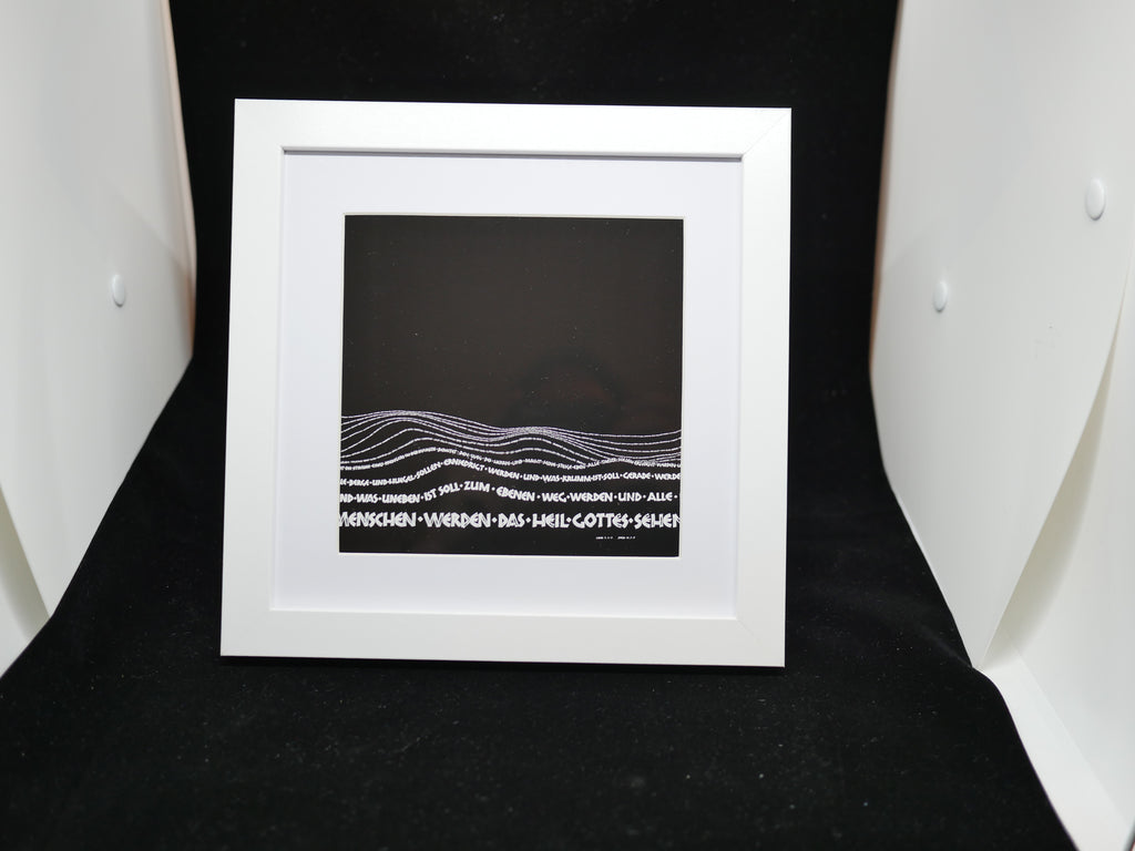 Schriftbild christlich, 16x16, "Alle Berge und Hügel ... ", Kalligrafie, Giclée Druck, Bibelvers, moderne christliche Kunst, auch mit Rahmen