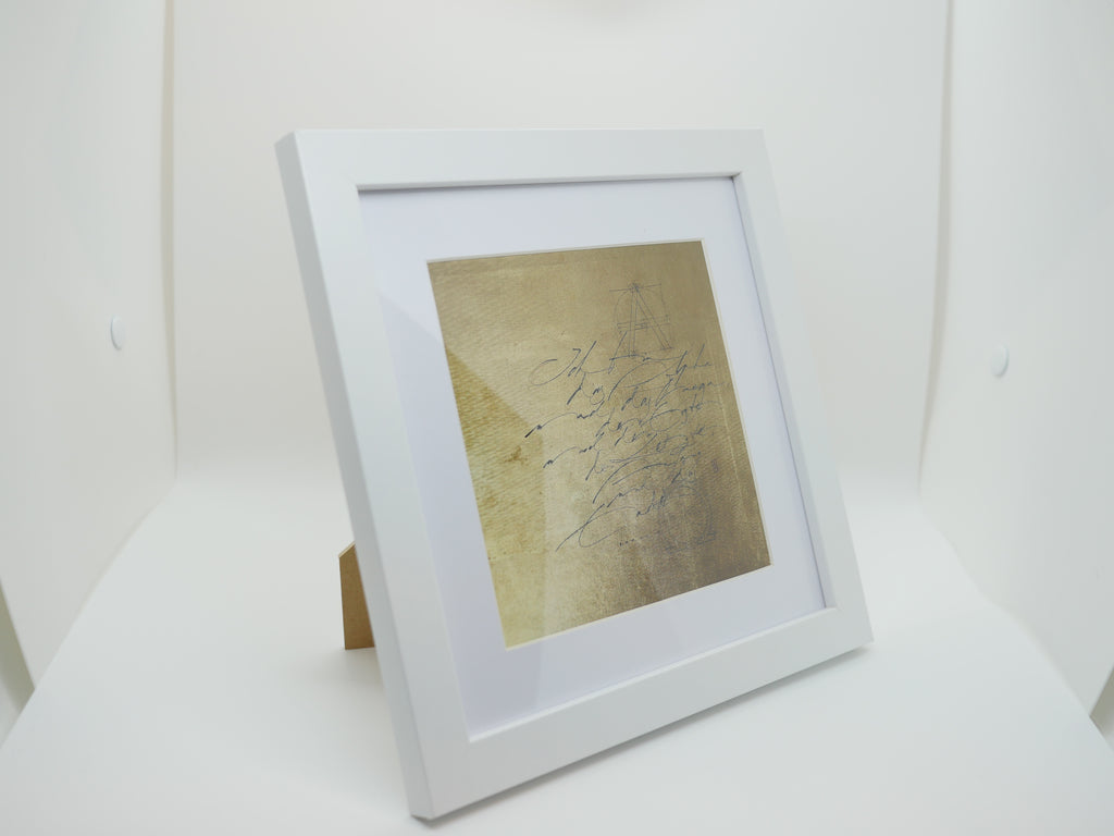 Christliche Wandbilder, 16x16cm, Alpha und Omega, Gold, Fine Art Print, Kalligrafie, Offenbarung 22, Bibelvers, Bibelkunst, auch mit Rahmen
