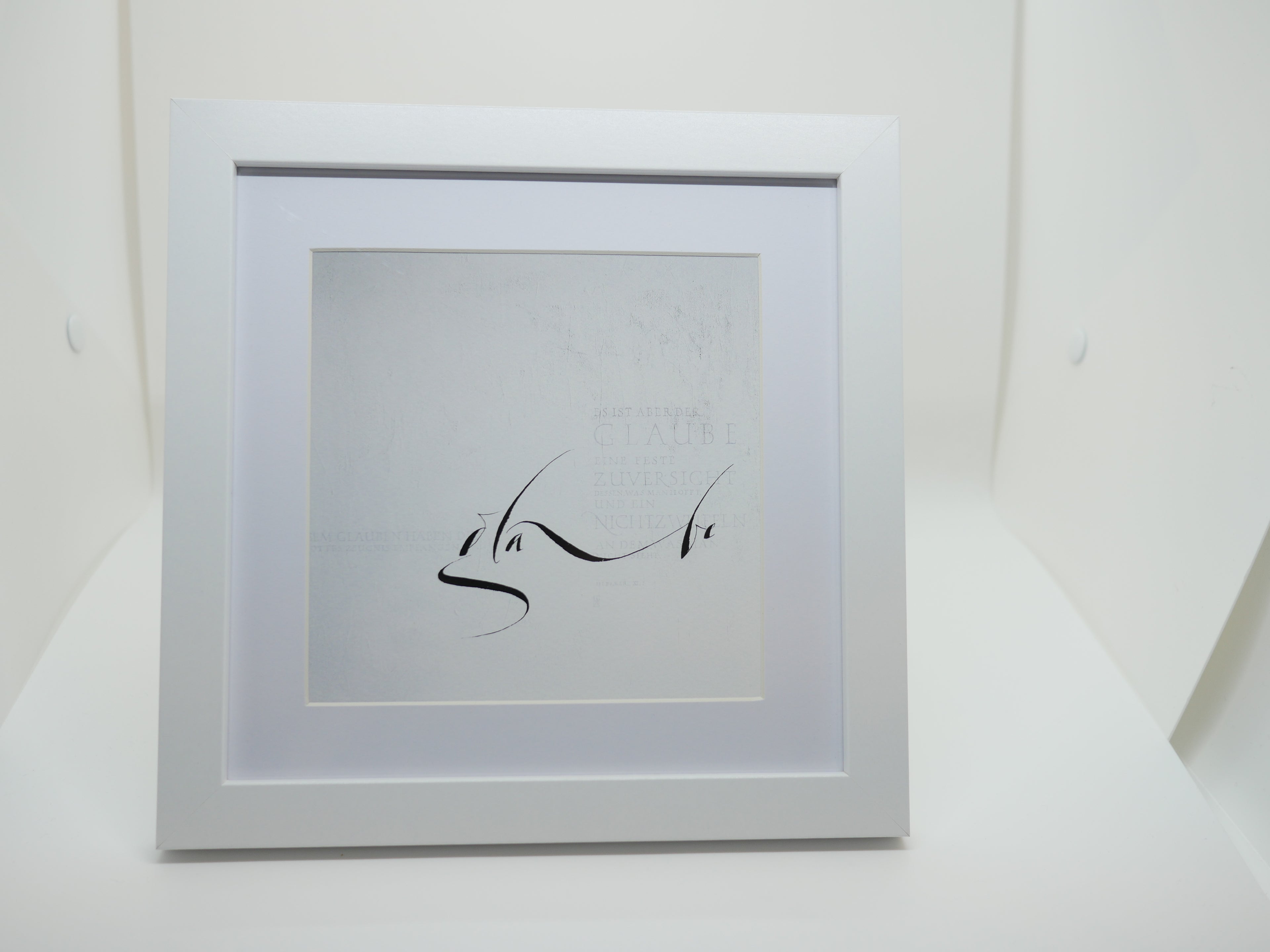 Christliches Bild, 16x16cm, Glaube, Giclée Druck mit dem Bibelvers aus Hebräer 11, auch mit Rahmen, moderne christliche Kunst, christliche Poster