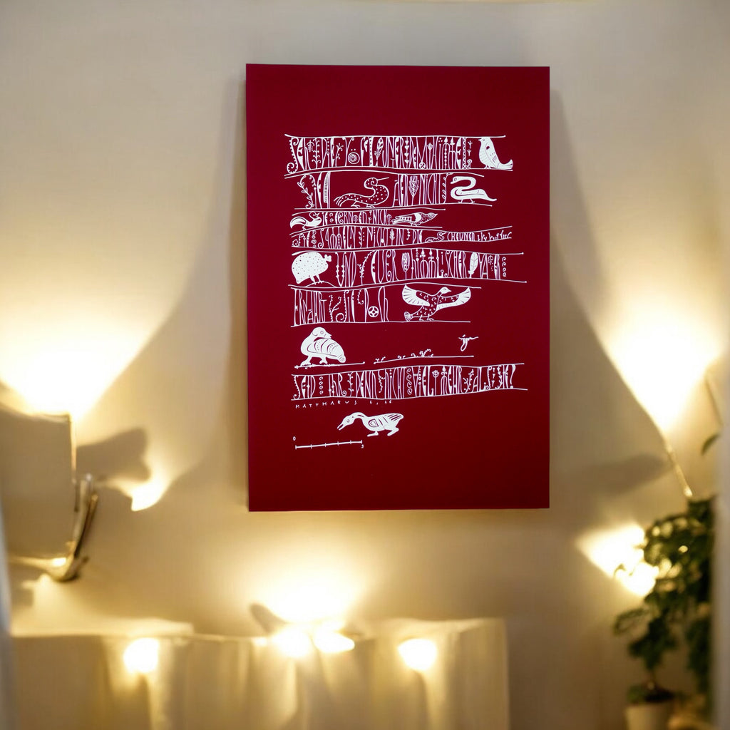 Wandbild christlich, in 3 Farben und Größen, Seht die Vögel, Giclée Druck, Kalligraphie, in 3 Farben und Größen, christliche Geschenke, Bibelkunst, moderne christliche Kunst