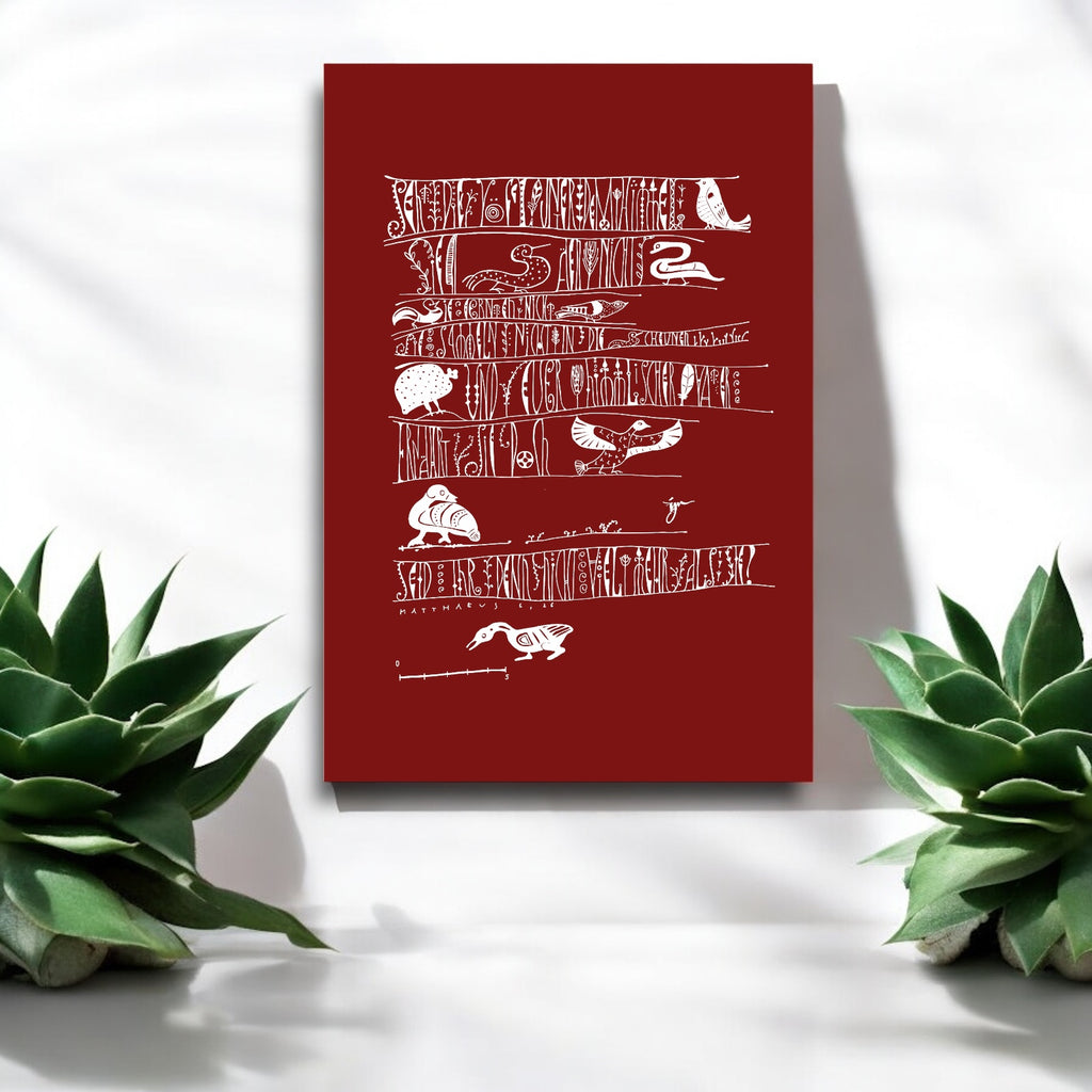 Wandbild christlich, in 3 Farben und Größen, Seht die Vögel, Giclée Druck, Kalligraphie, in 3 Farben und Größen, christliche Geschenke, Bibelkunst, moderne christliche Kunst